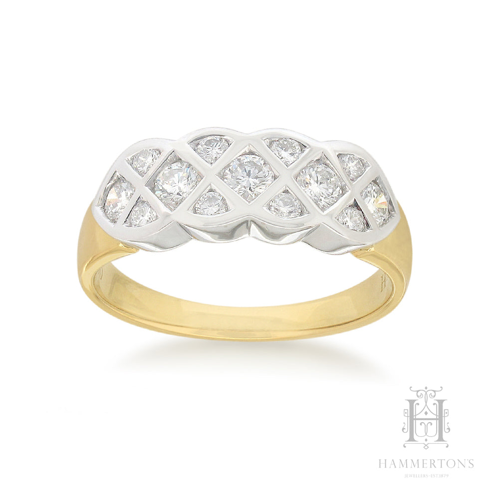 18ct Yellow and White Gold Diamond ring, 0.56ct total
