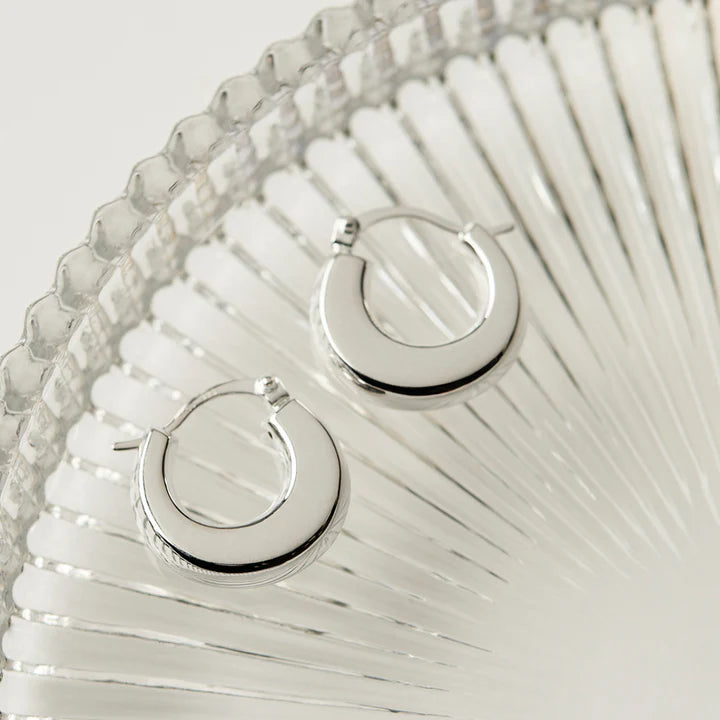 Sterling Silver Flat sided Hoop earring