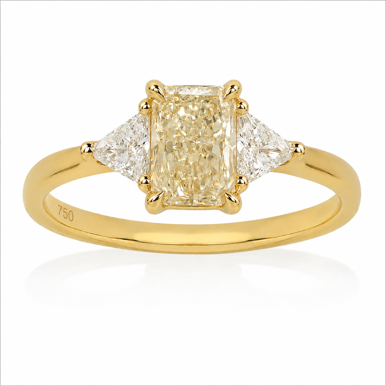 18ct Yellow Gold Natural Yellow Diamond Ring, 1.20ct Centre