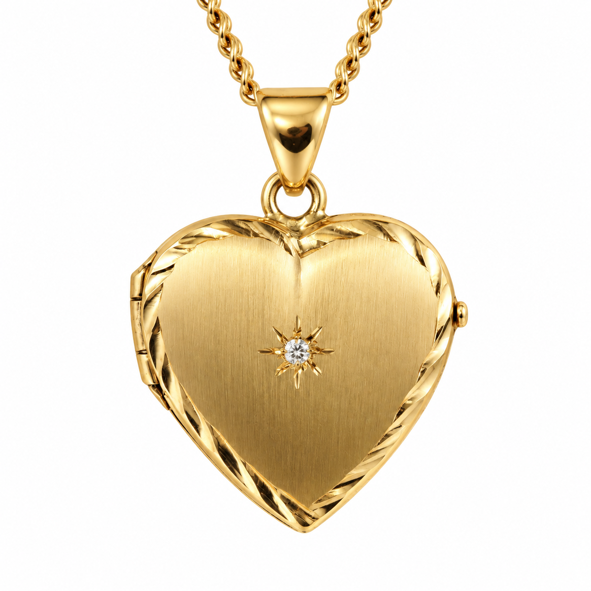 9ct Yellow Gold Heart Memorial Locket