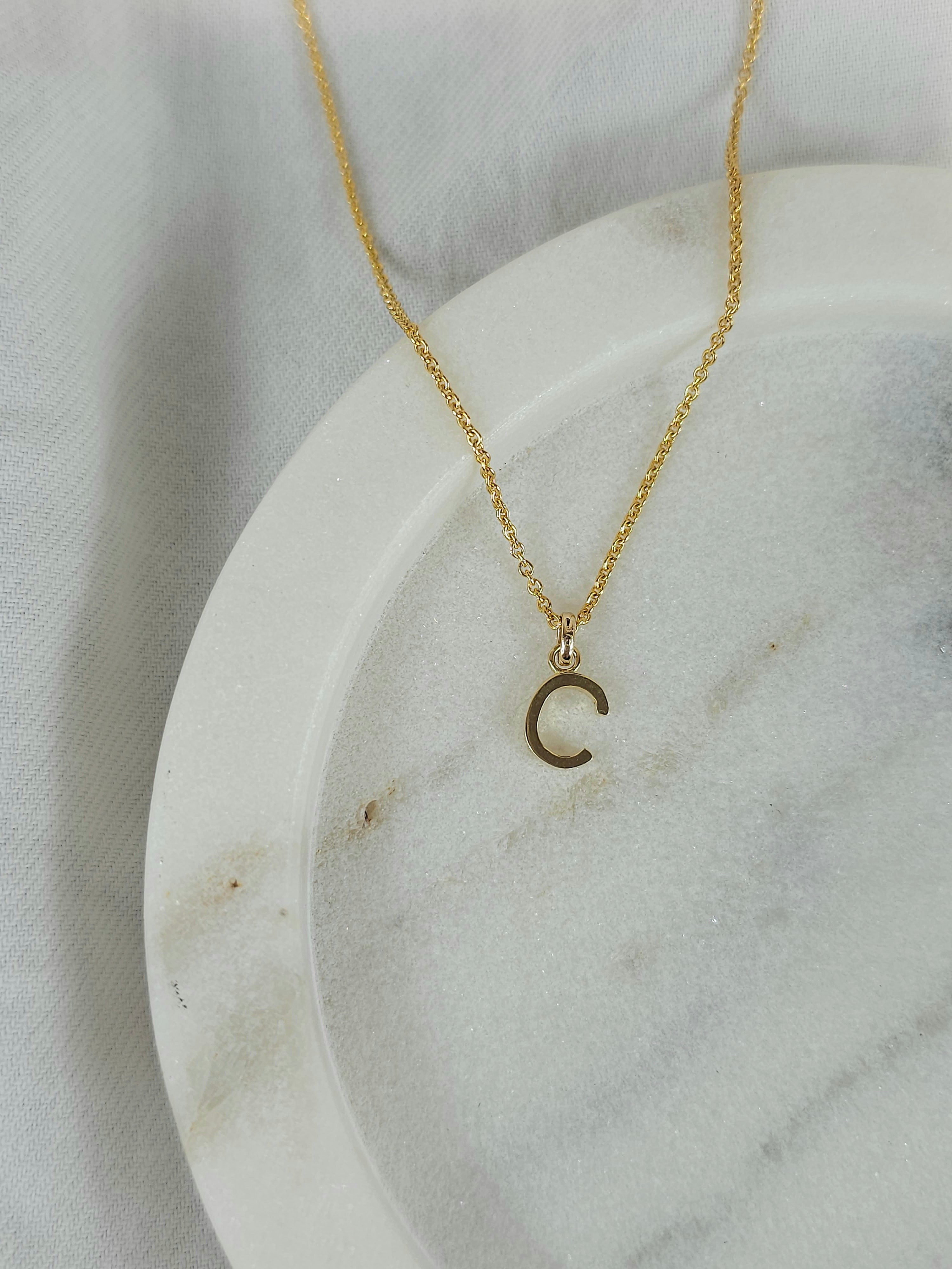 9ct Yellow Gold Initial 'C' Pendant