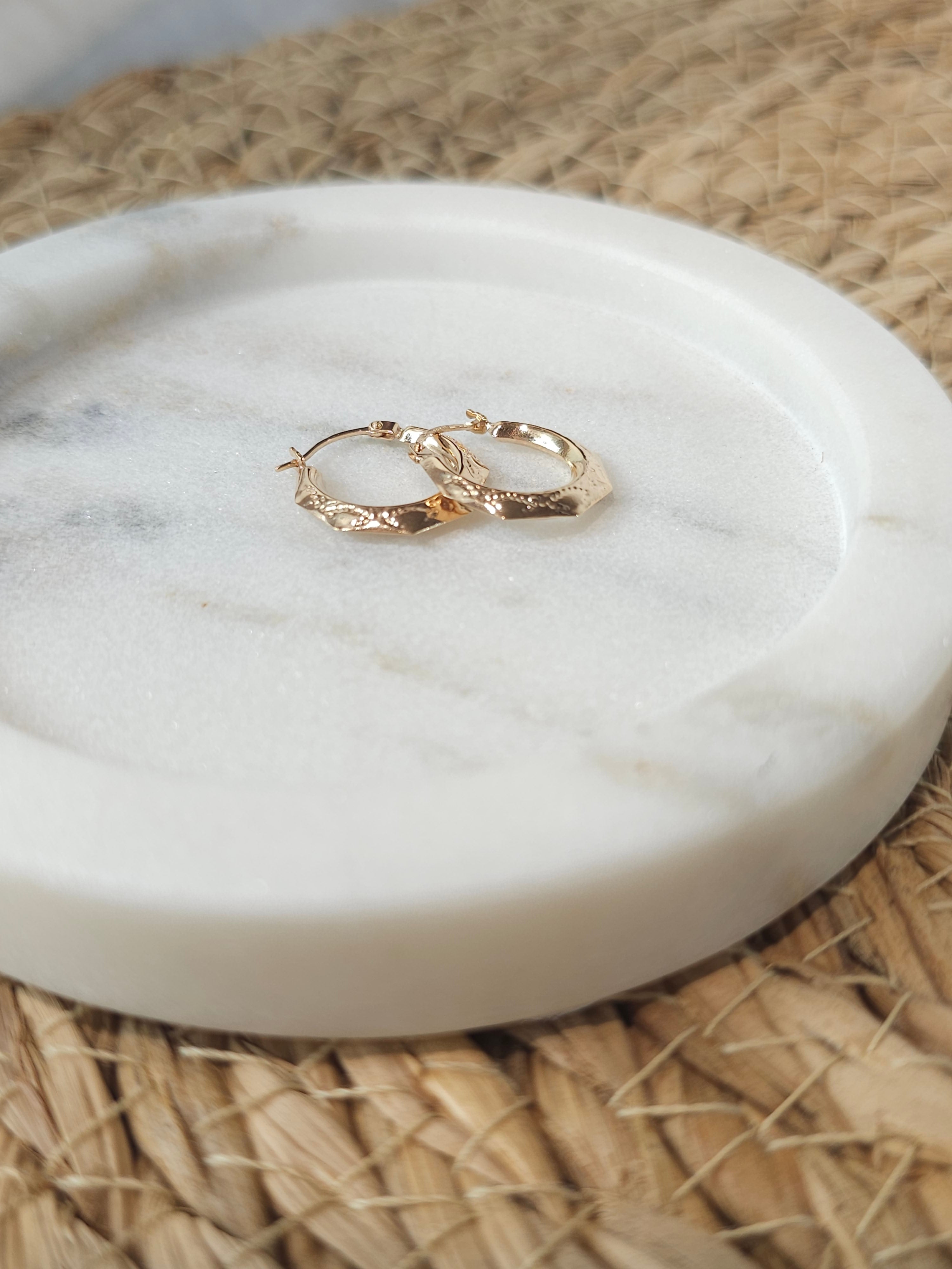 9ct gold octagonal hoops 11mm