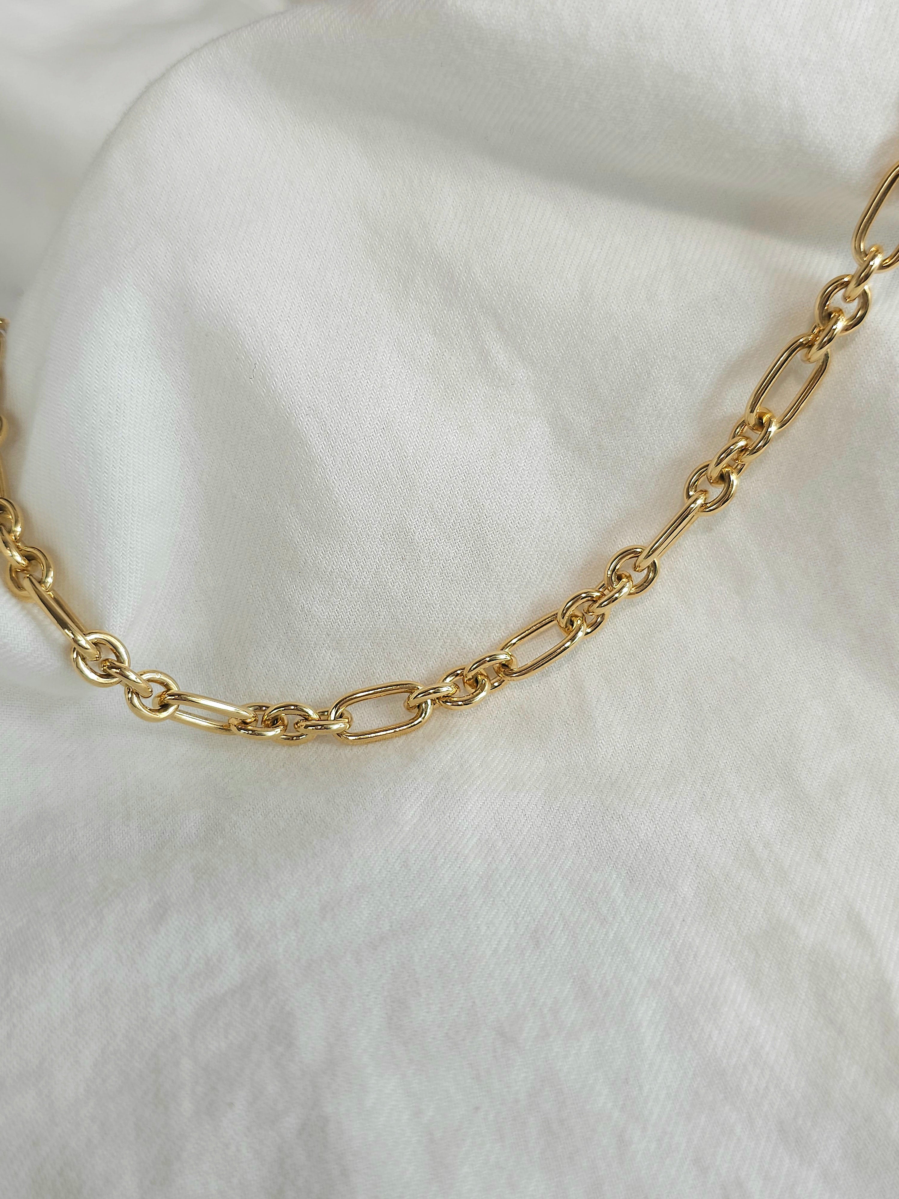 9ct Yellow Gold Silver Filled 3 to 1 cable chain, 45cm