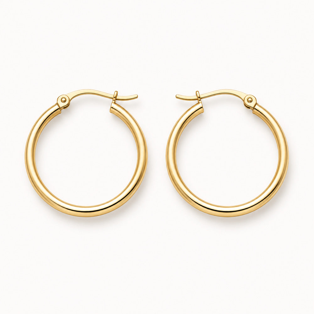 Solv Stainless Steel Gold-Plated 30mm Latch-Back Hoop Earrings