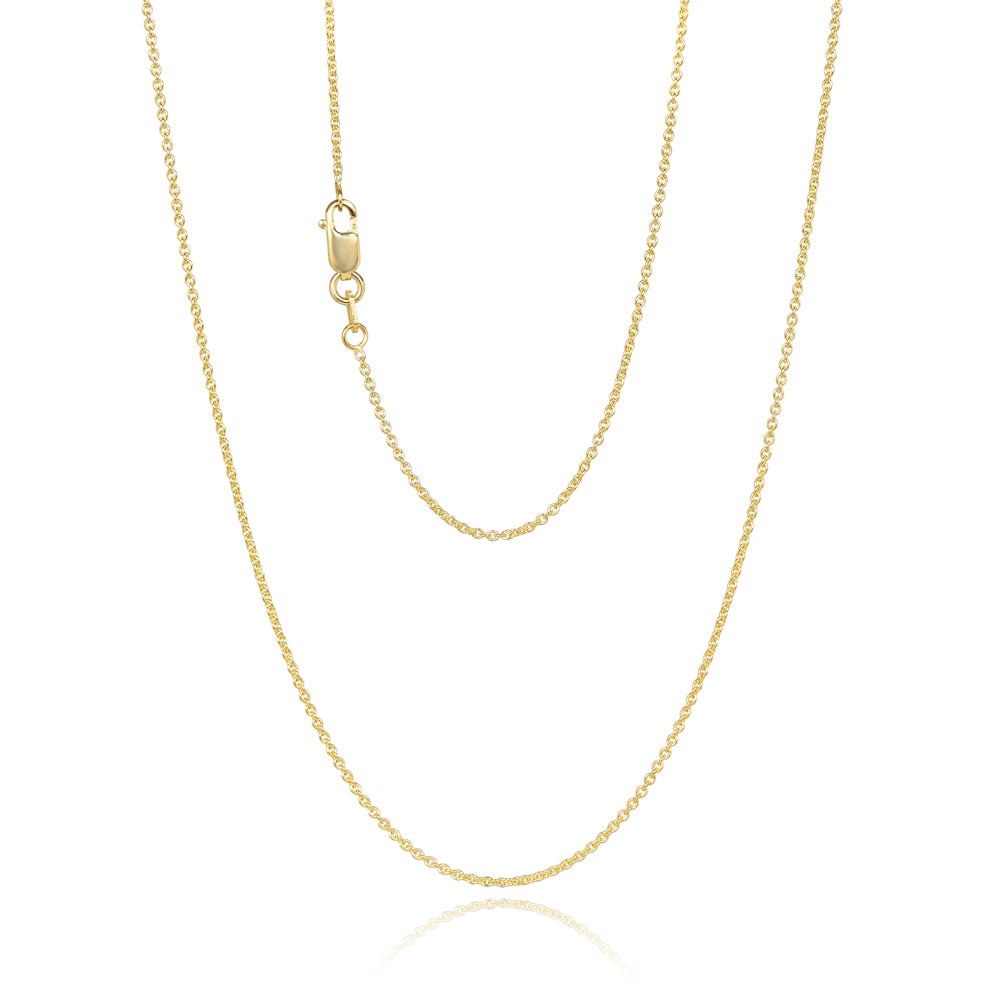 9ct Yellow Gold Rolo Chain, 0.9mm, 45cm