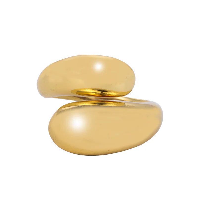 Yellow Gold Plated Double Teardrop Ring