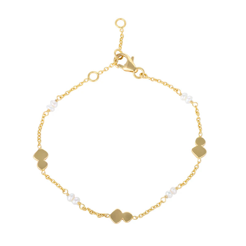 Yellow Gold Plated Freshwater Pearl Bracelet