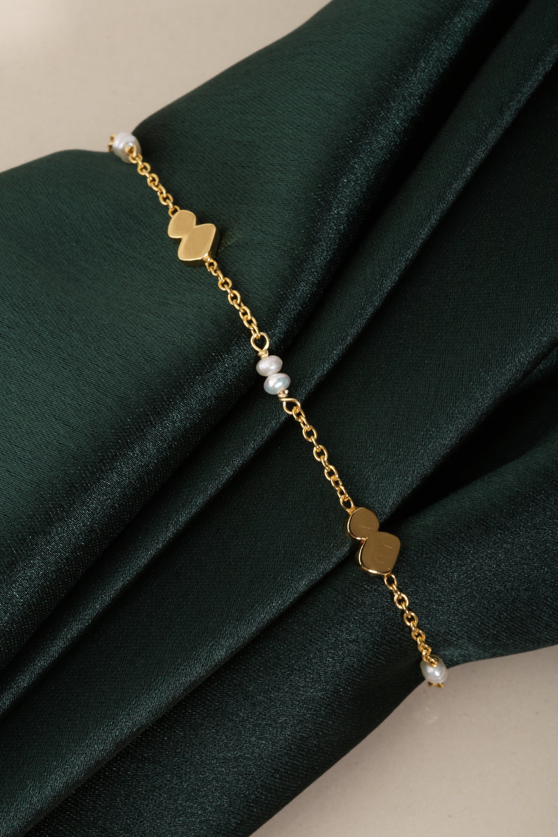 Yellow Gold Plated Freshwater Pearl Bracelet