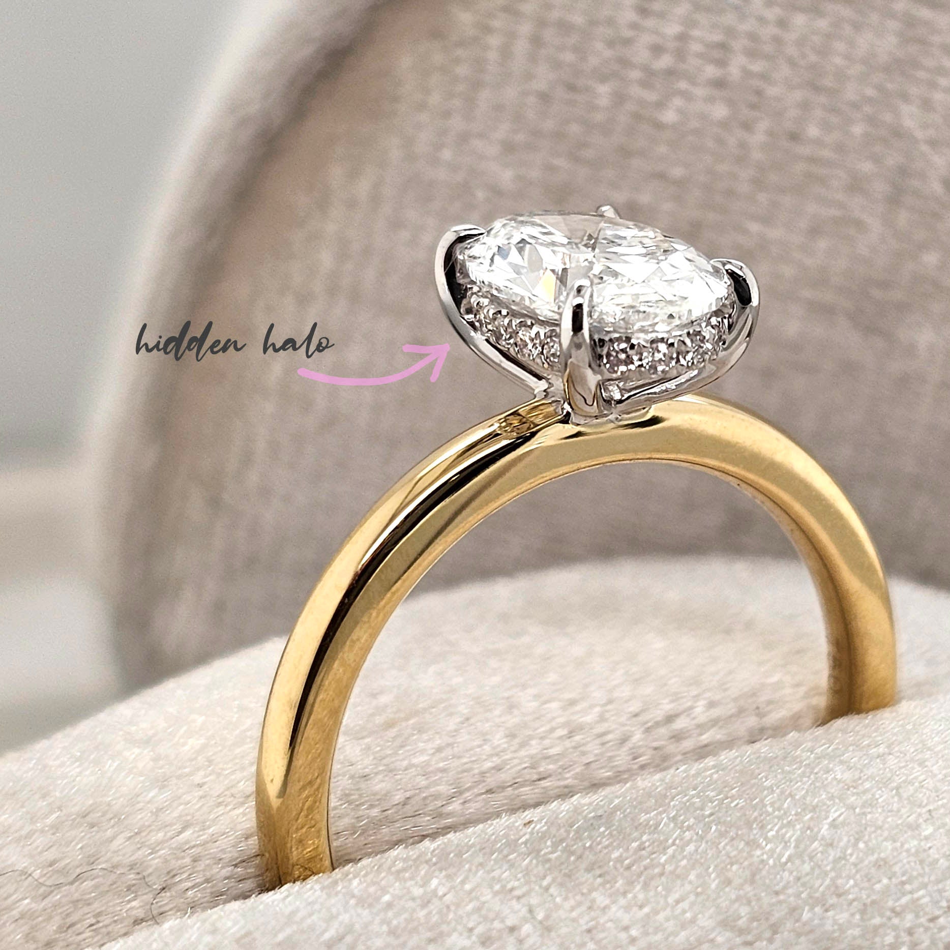 1.57 carat total VERO lab-grown Solitaire Oval Diamond ring.