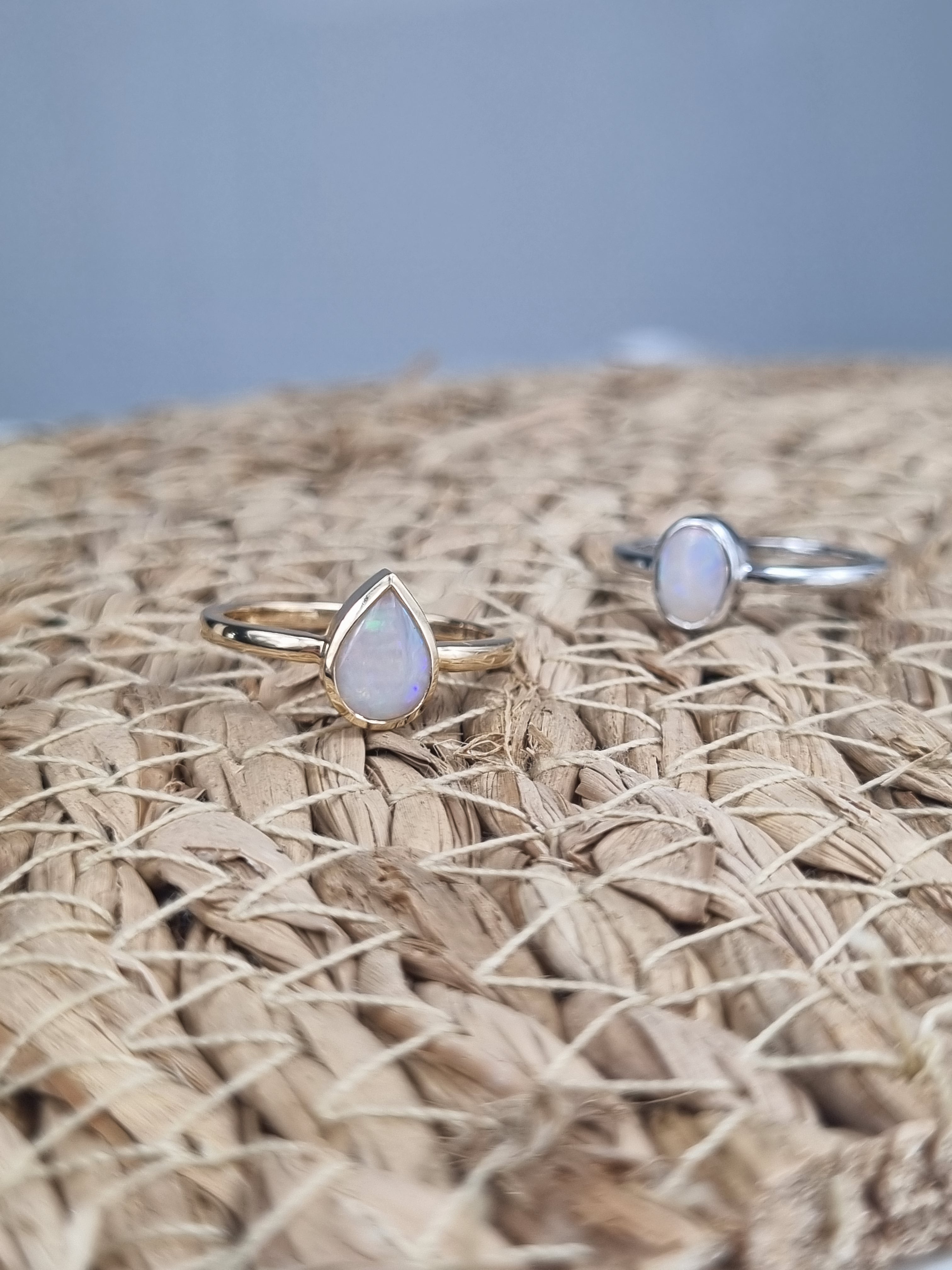 9ct Yellow Gold Pear Opal ring