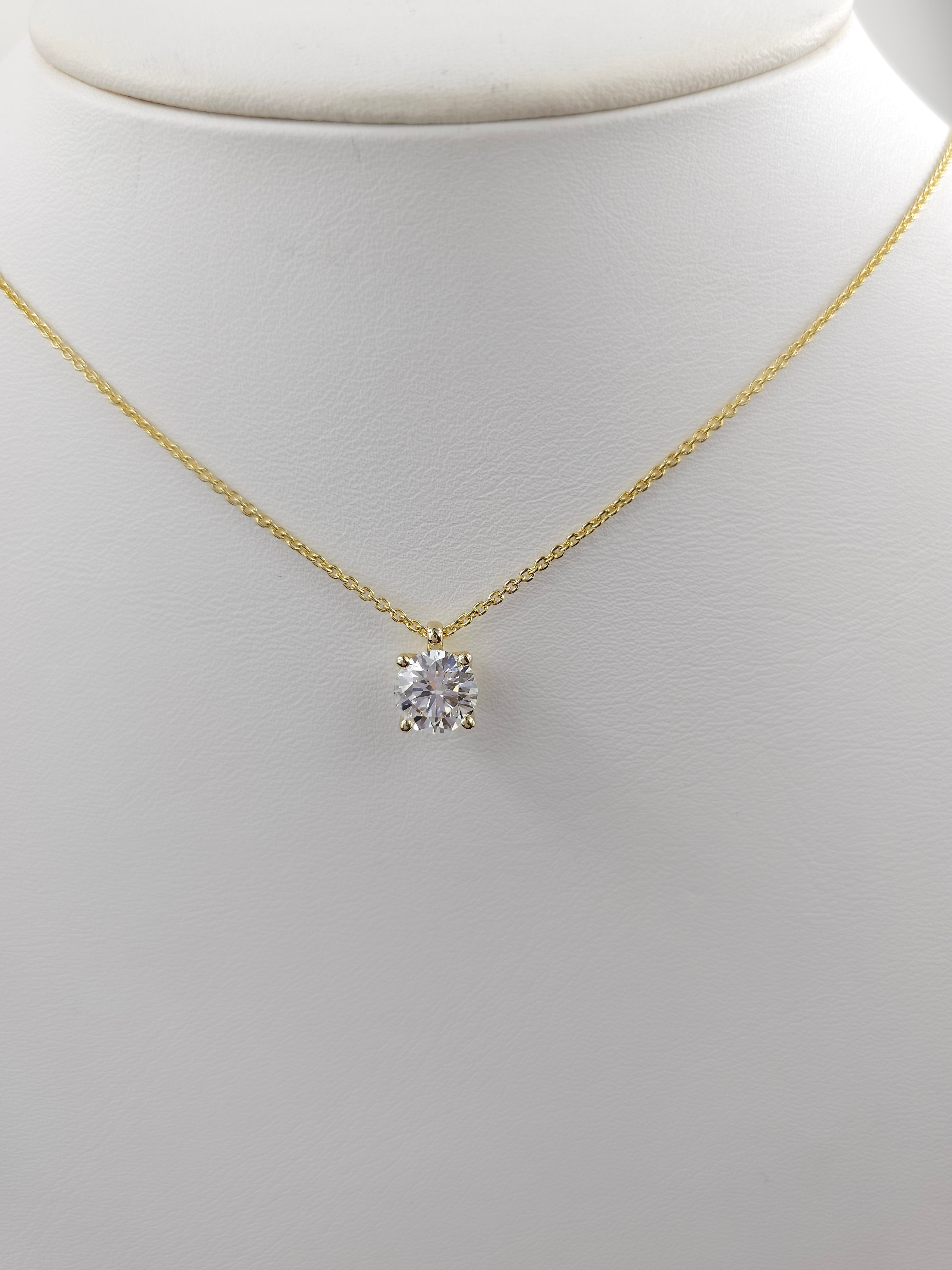 Hammerton's 145 9ct Yellow Gold 1.45ct Round Brilliant Cut Lab-Grown Diamond Slider Pendant