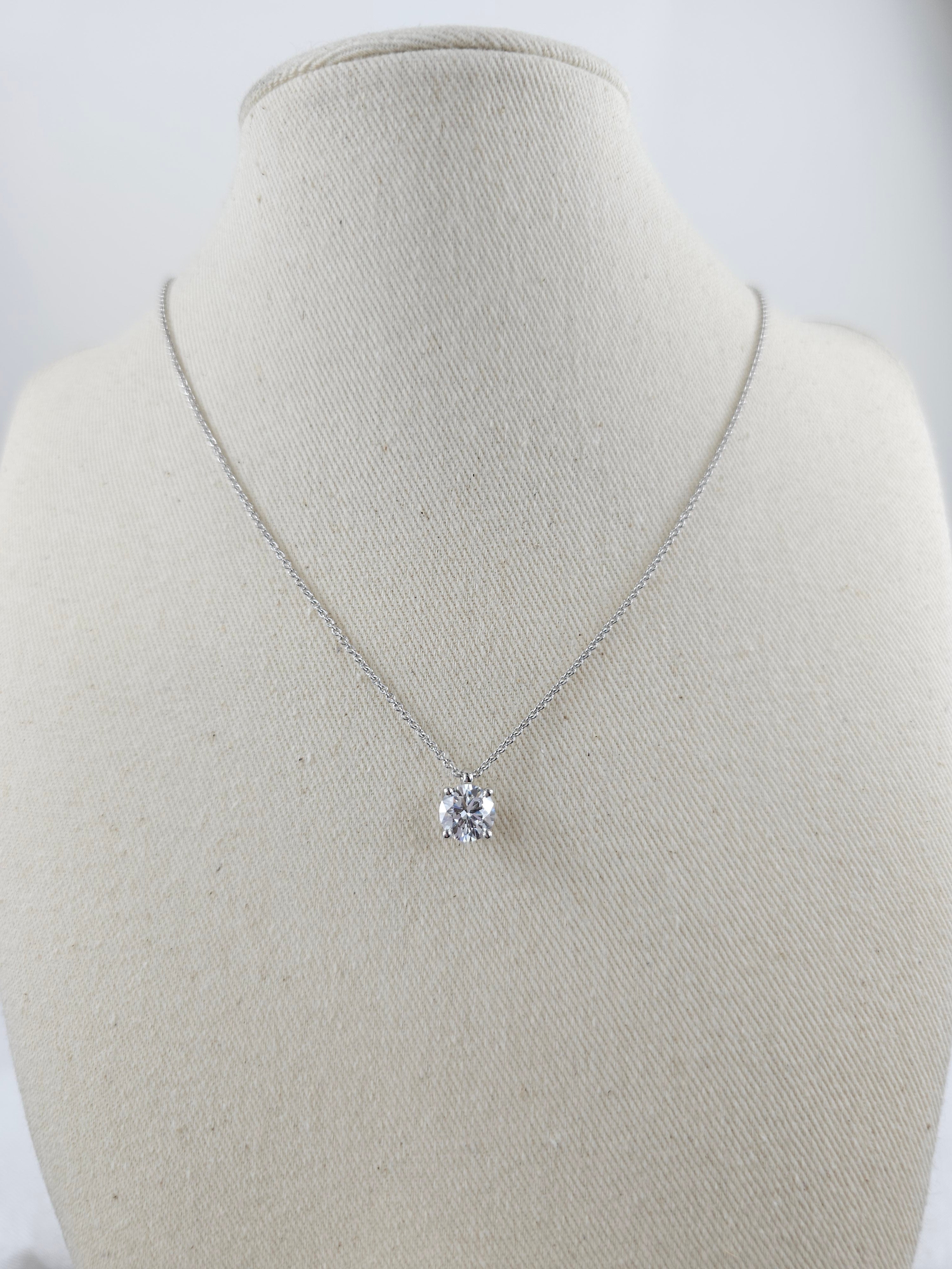 Hammerton's 145 9ct White Gold 1.45ct Round Brilliant Cut Lab-Grown Diamond Slider Pendant