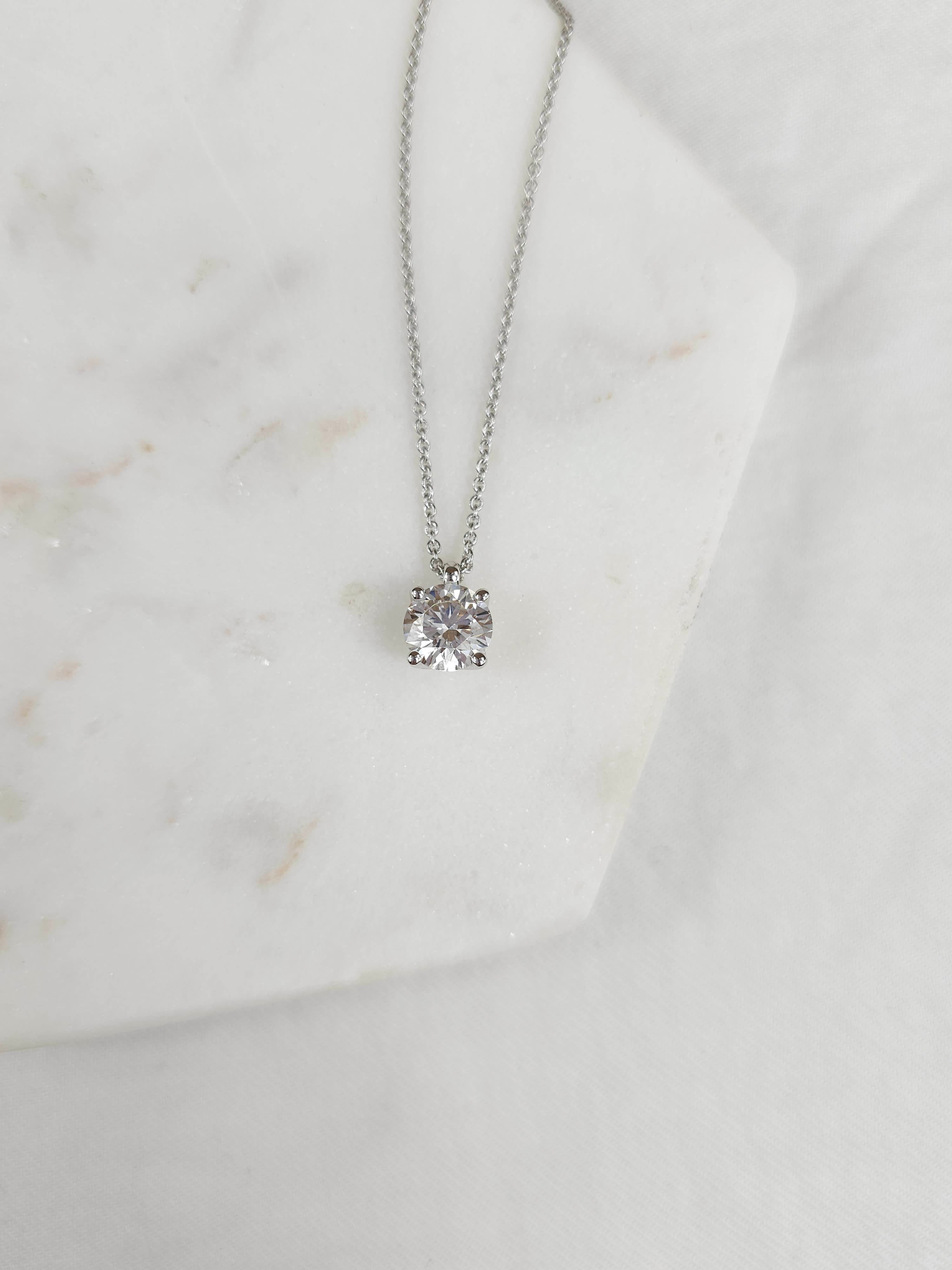Hammerton's 145 9ct White Gold 1.45ct Round Brilliant Cut Lab-Grown Diamond Slider Pendant
