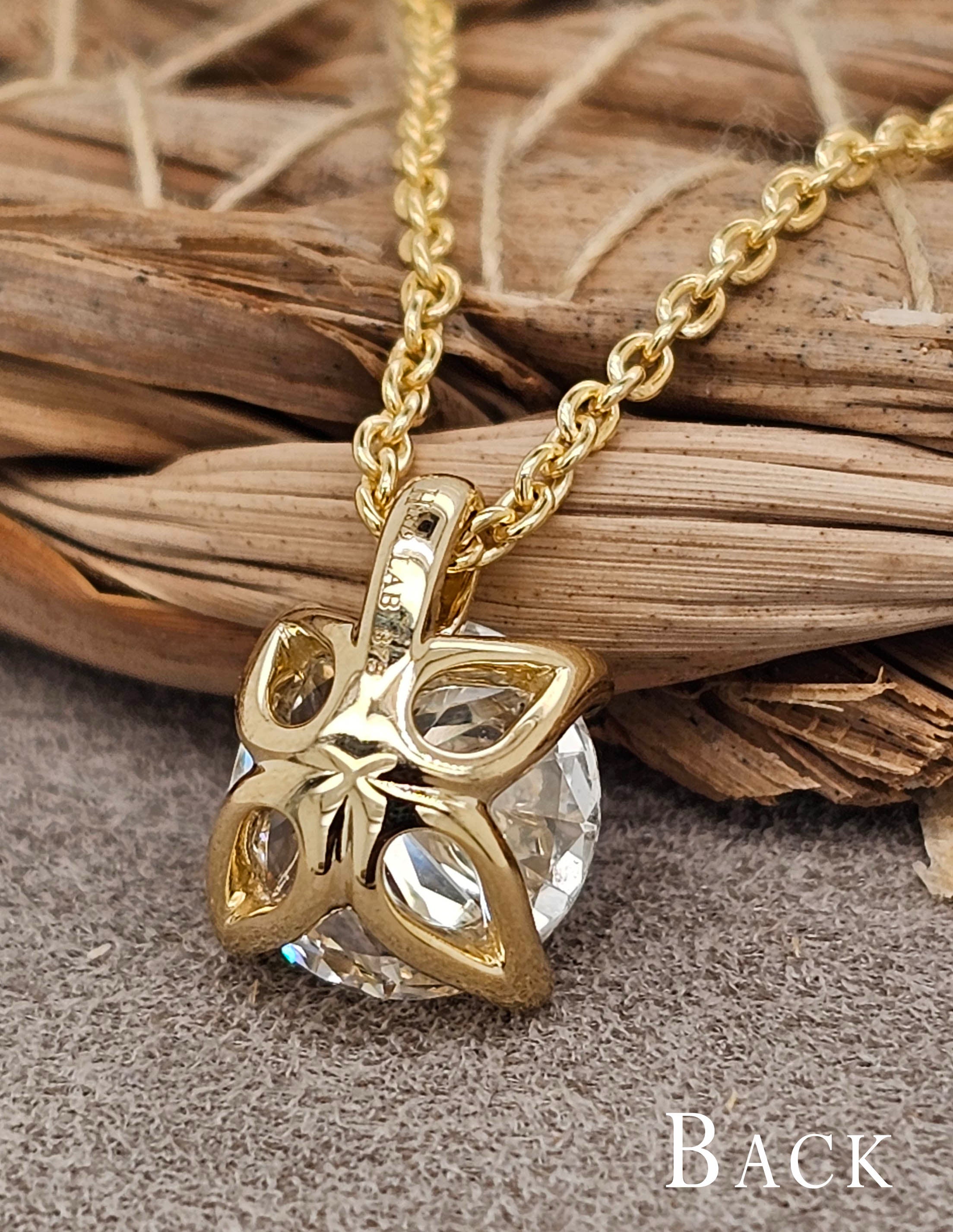 Hammerton's 145 9ct Yellow Gold 1.45ct Round Brilliant Cut Lab-Grown Diamond Slider Pendant