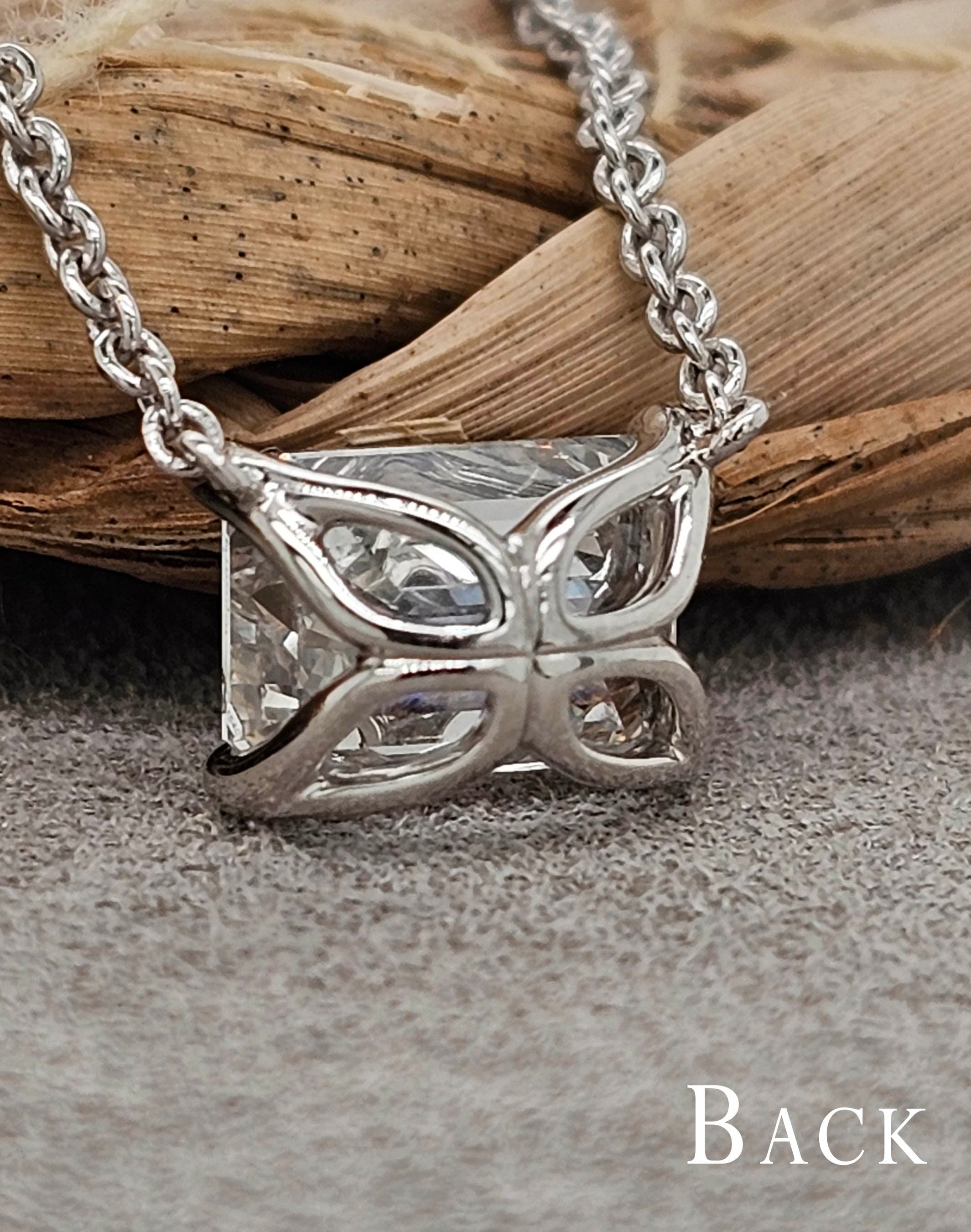 Hammerton's 145 9ct White Gold 1.45ct Emerald-Shape Lab-Grown Diamond Anchored Pendant