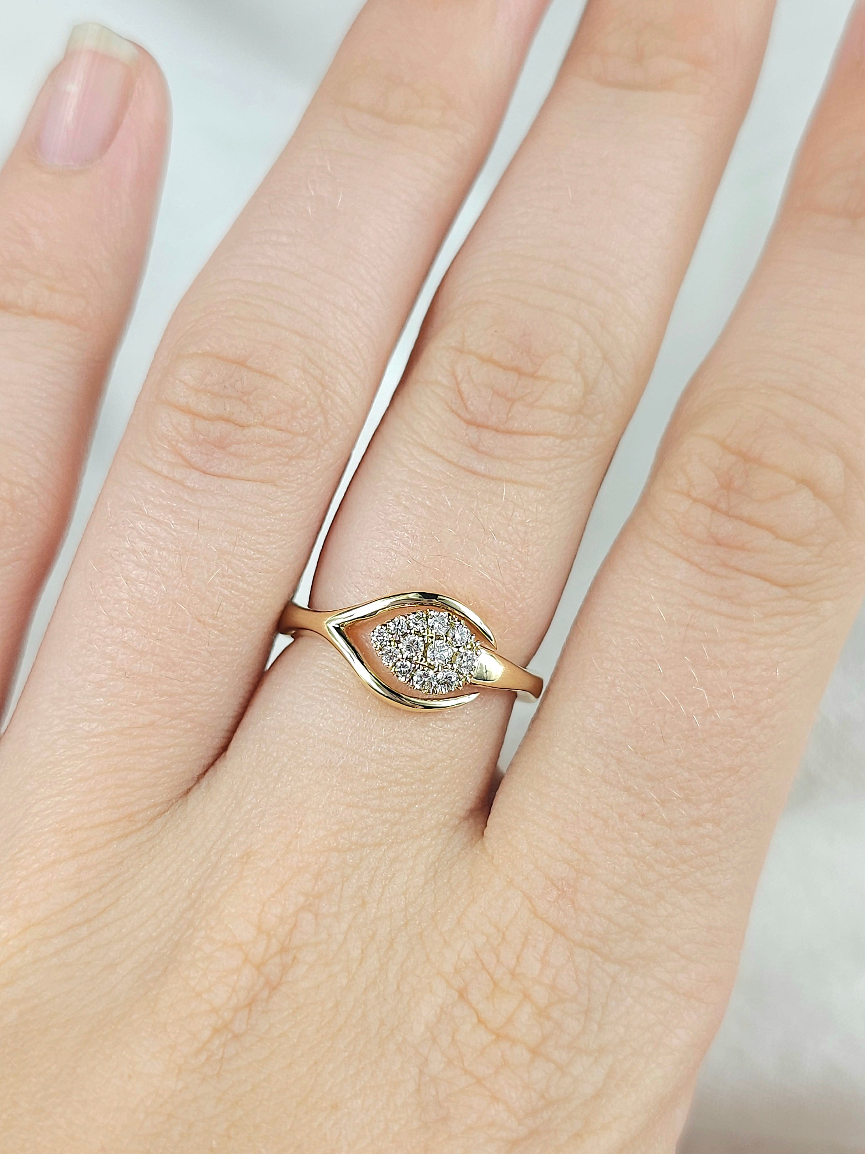 Ellendale 9 carat Yellow Gold Argyle White diamond ring, 0.18 carat total.