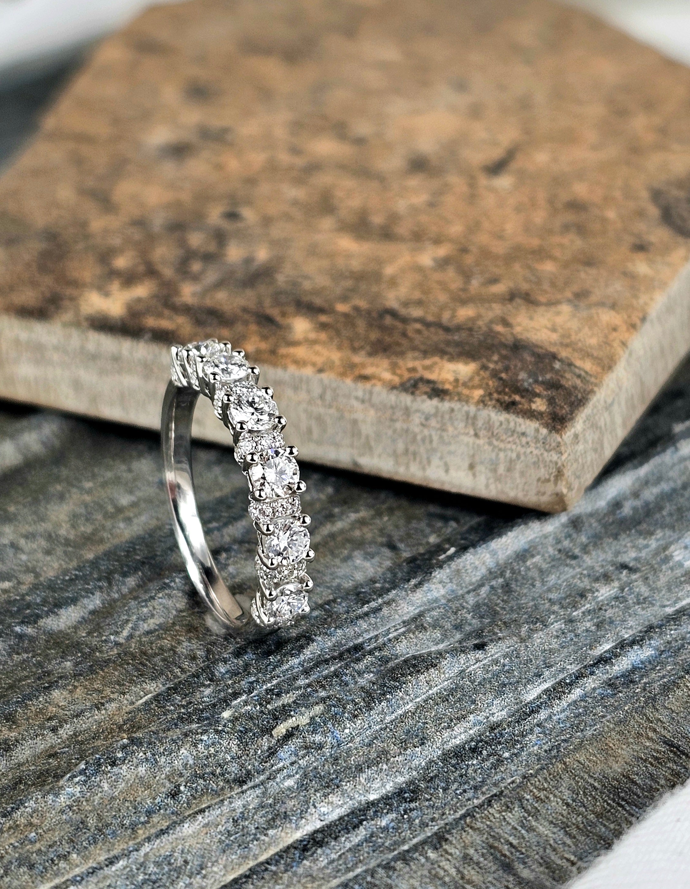 9ct White Gold Lab-Grown Diamond Ring, 1ct total