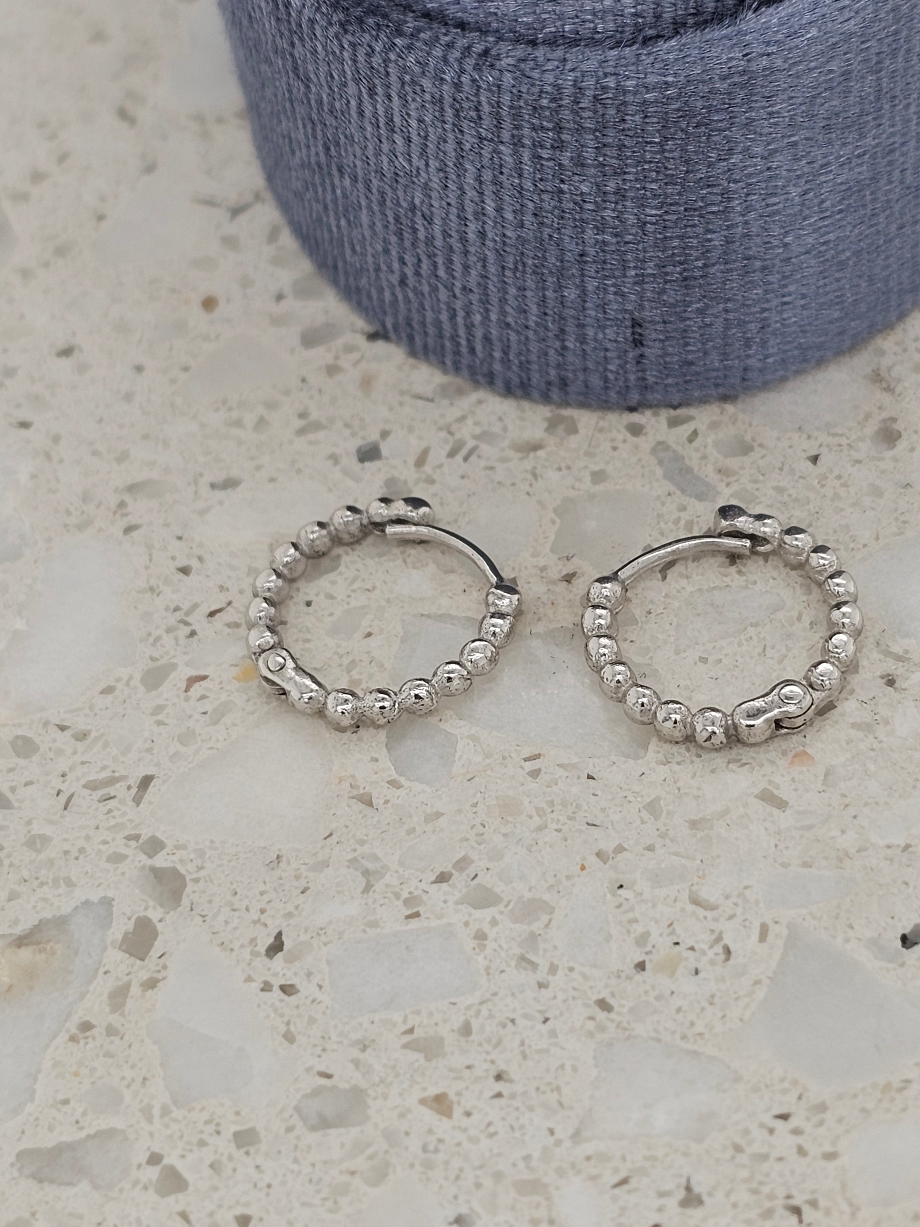 9ct White Gold Bubble earrings