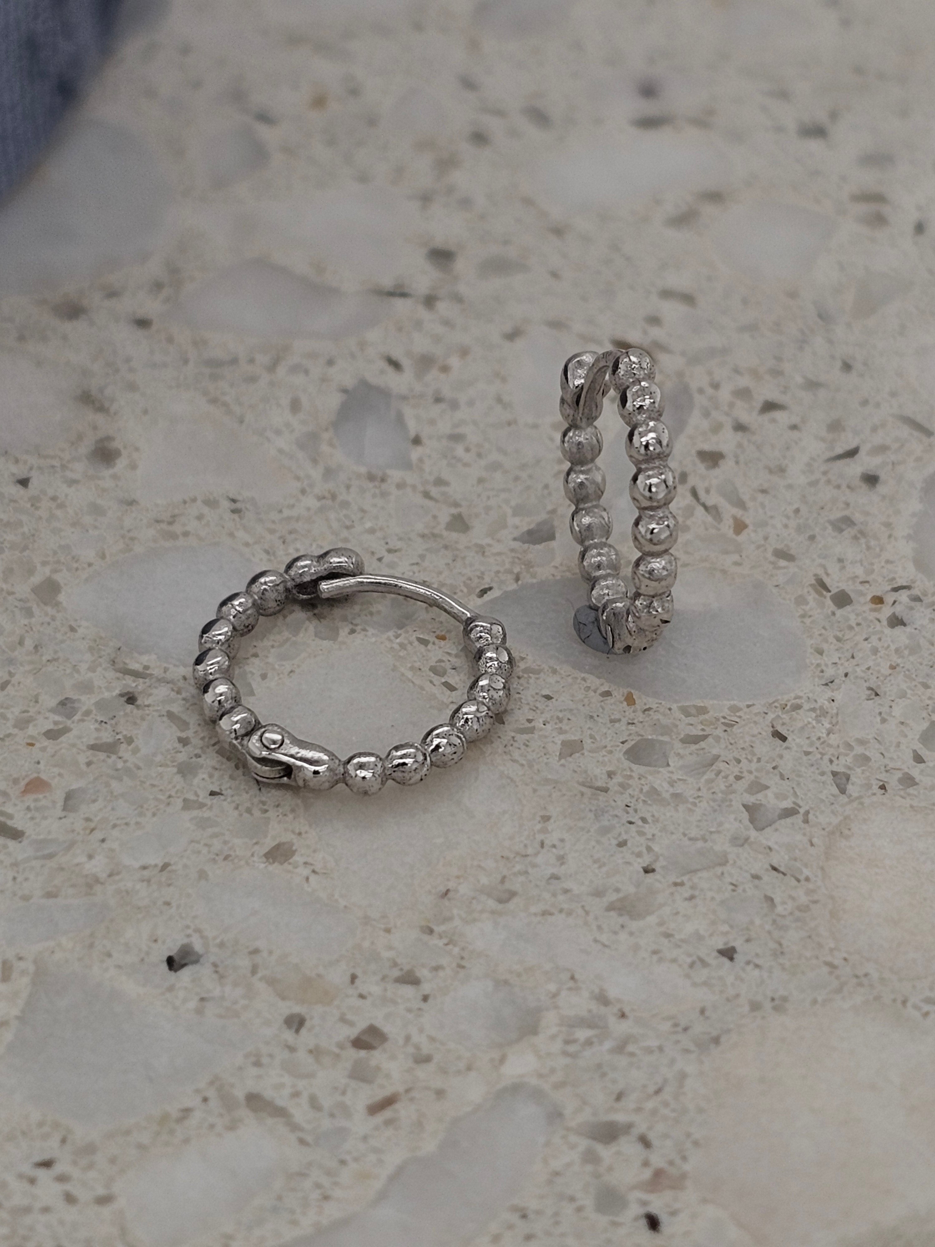 9ct White Gold Bubble earrings