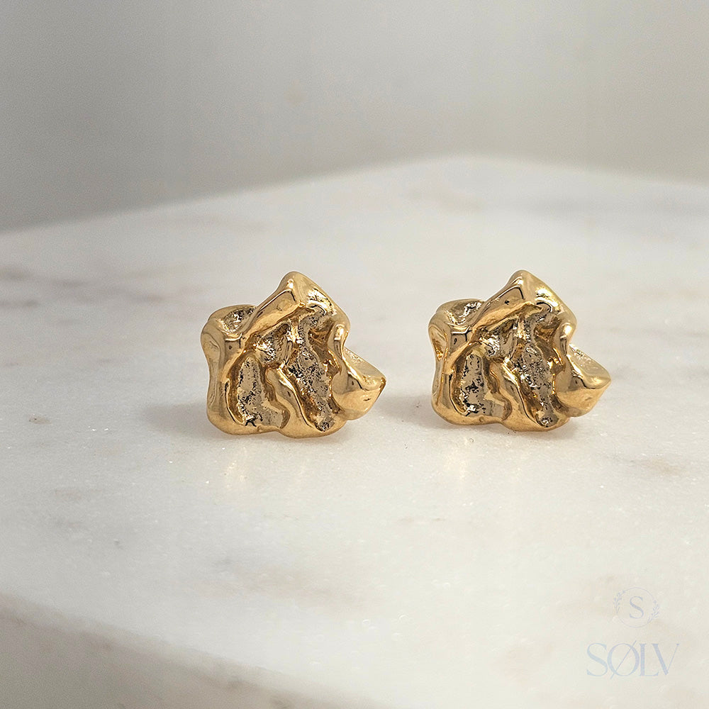 Solv Stainless Steel Textured Stud Earrings