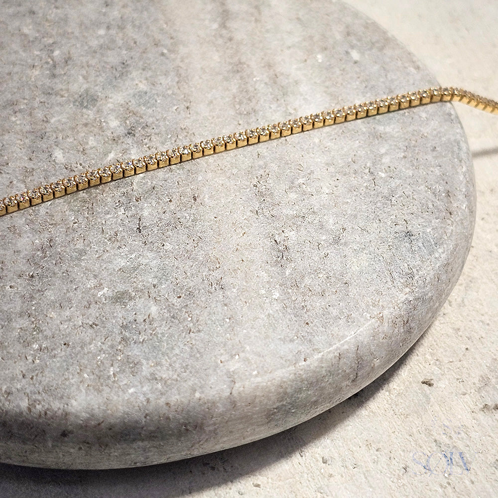 Solv Sterling Silver Gold Plated Tennis Bracelet