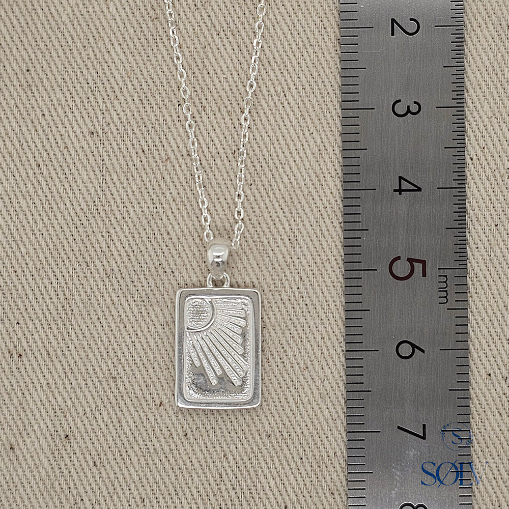 Solv Sterling Silver Sun Necklet