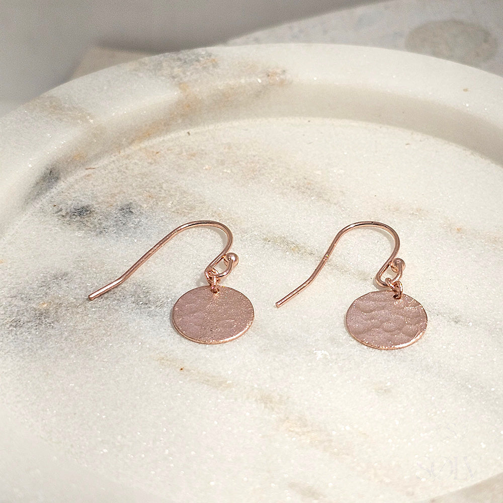 Solv Sterling Silver Hammered Shepard Hook Earrings