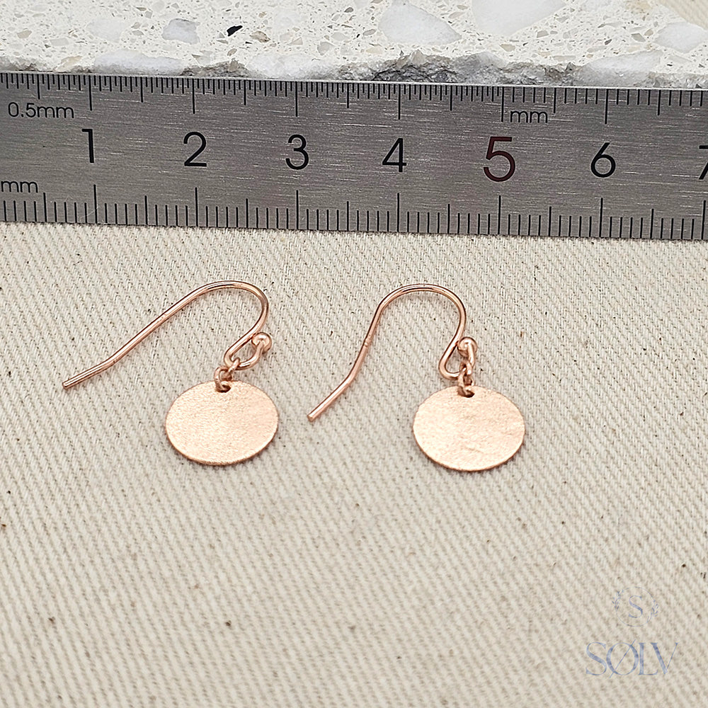 Solv Sterling Silver Hammered Shepard Hook Earrings
