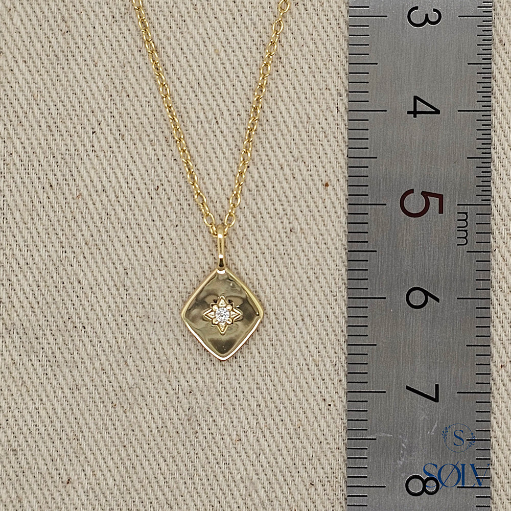 Solv Sterling Silver Gold Plated North Star Necklet