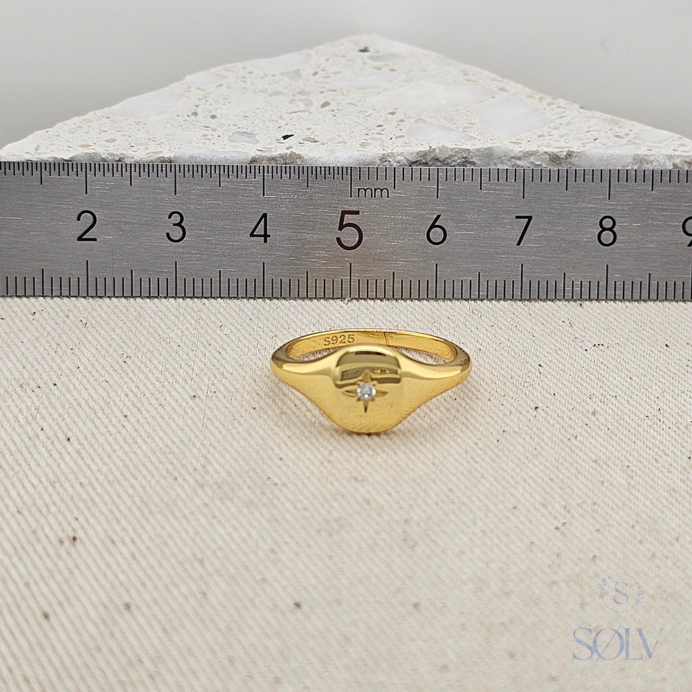 Solv Sterling Silver Signet with North Star