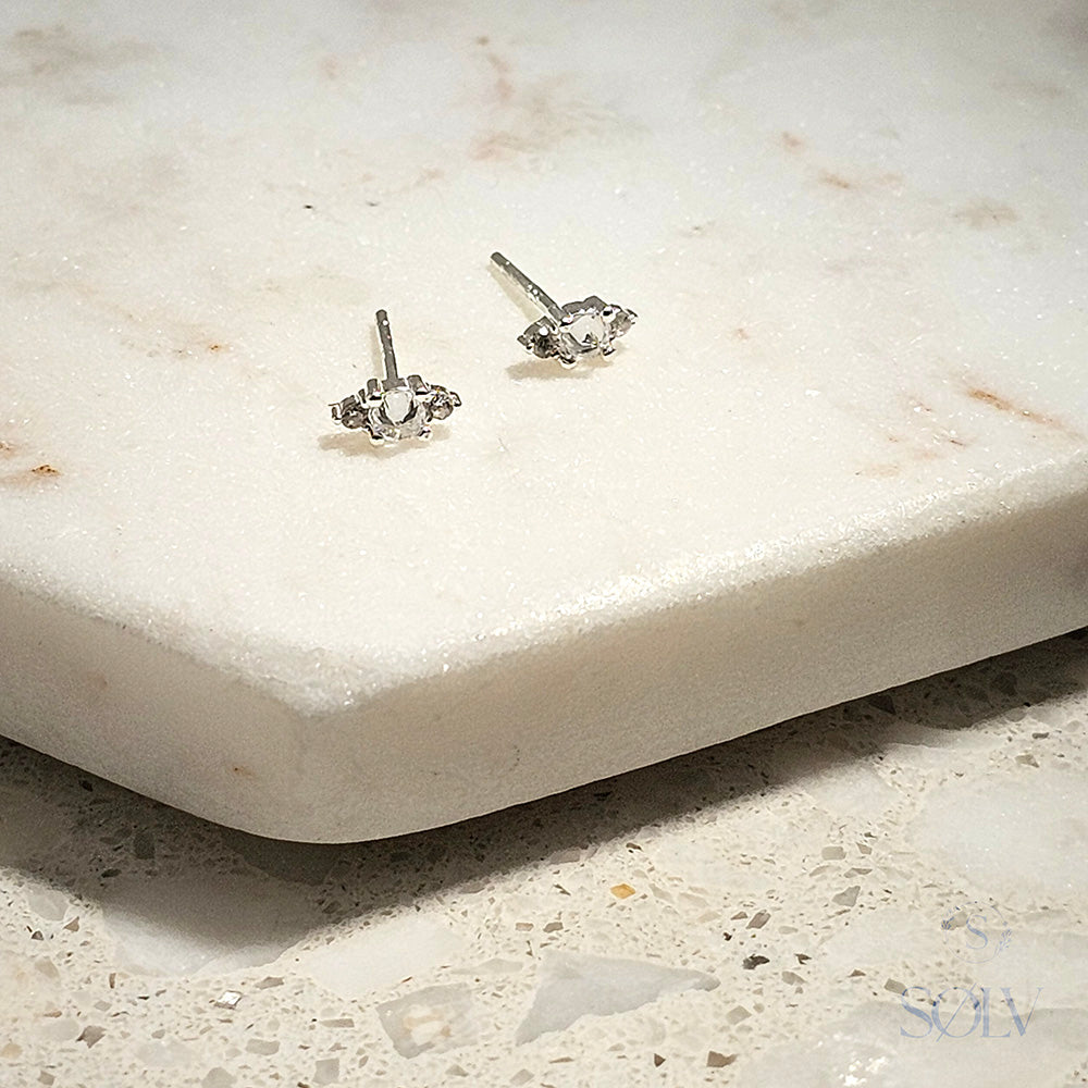 Sterling Silver Cubic Zirconia Stud Earrings