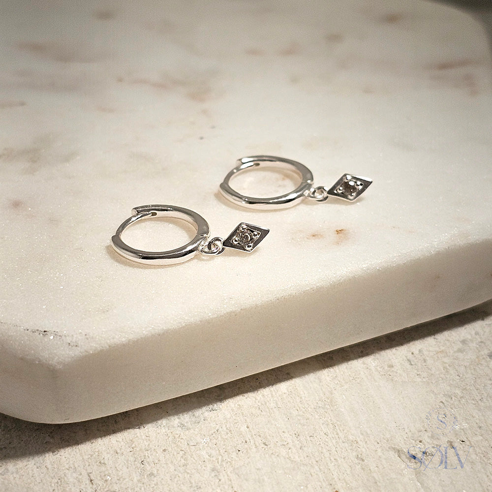 Sterling Silver Cubic Zirconia Huggie Earrings