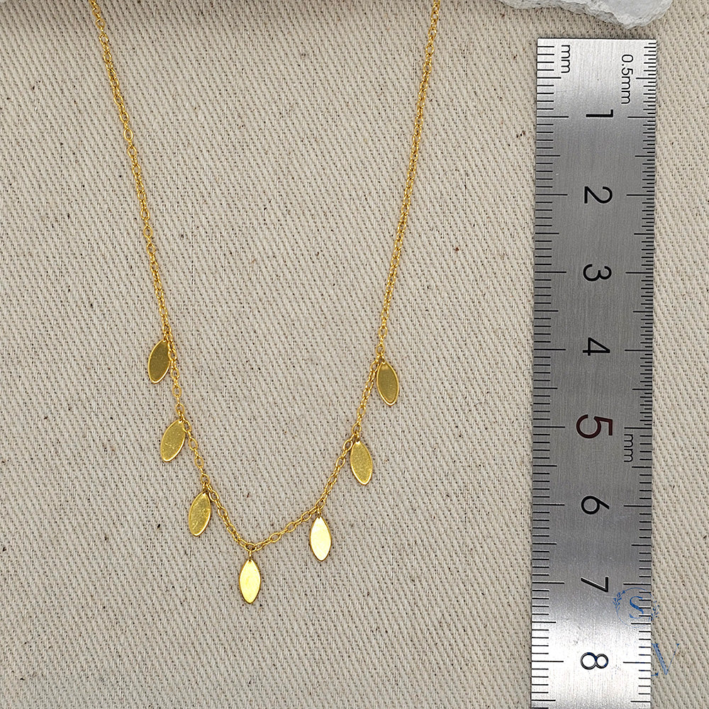 Solv Sterling Silver Gold Plated Multi Disc Necklet