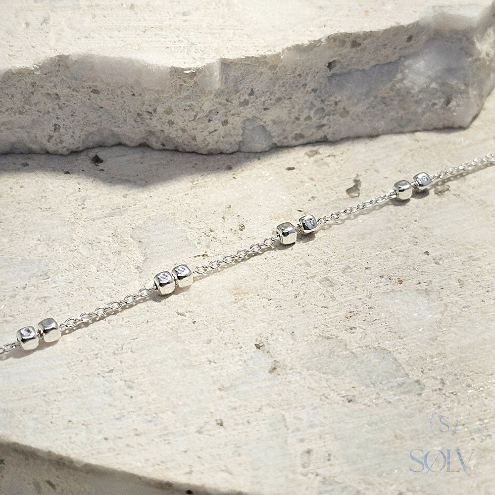 Solv Sterling Silver Double Cube Bracelet