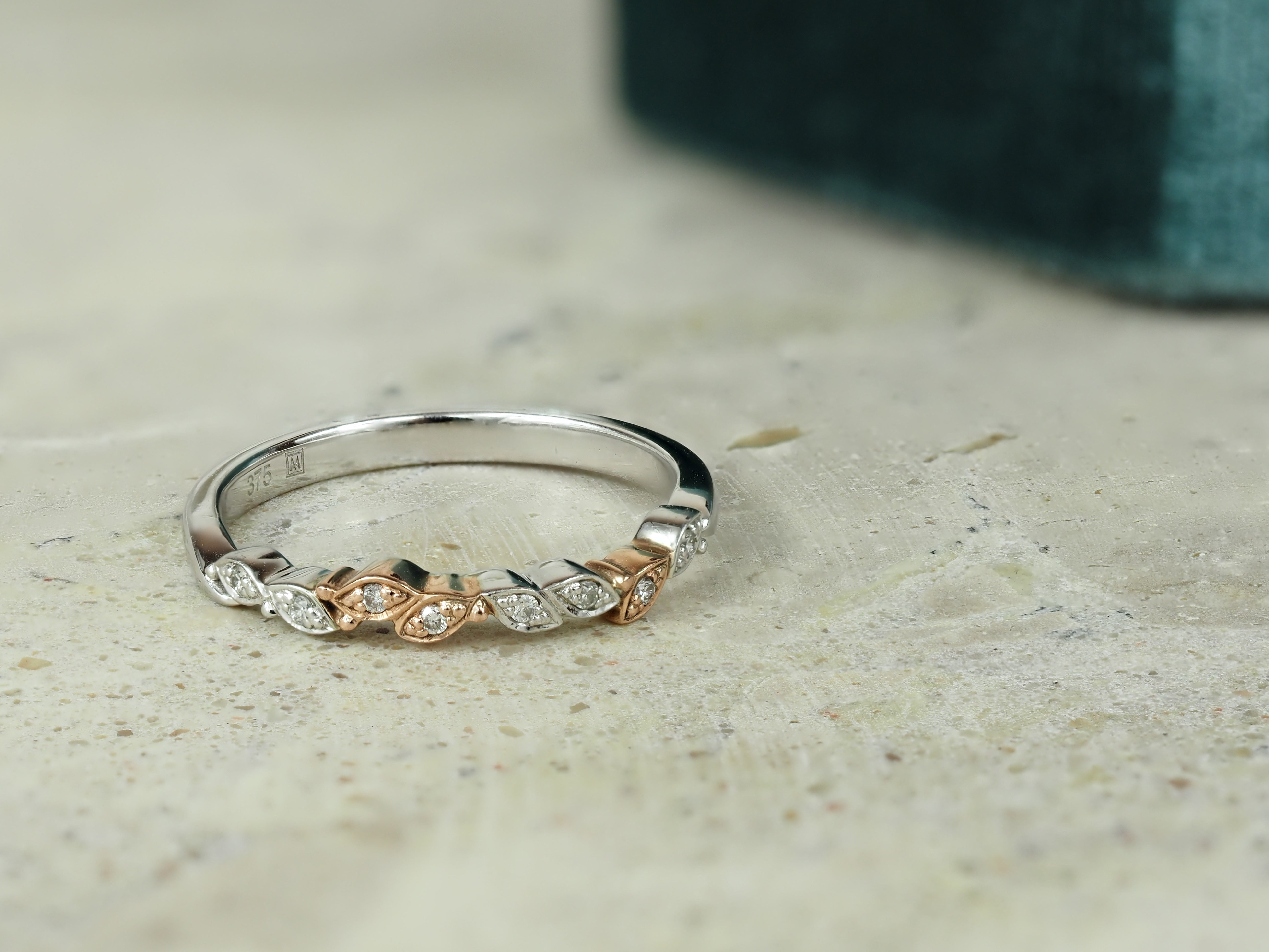 9ct Rose and White Gold Pink Diamond Ring, 0.04ct Total