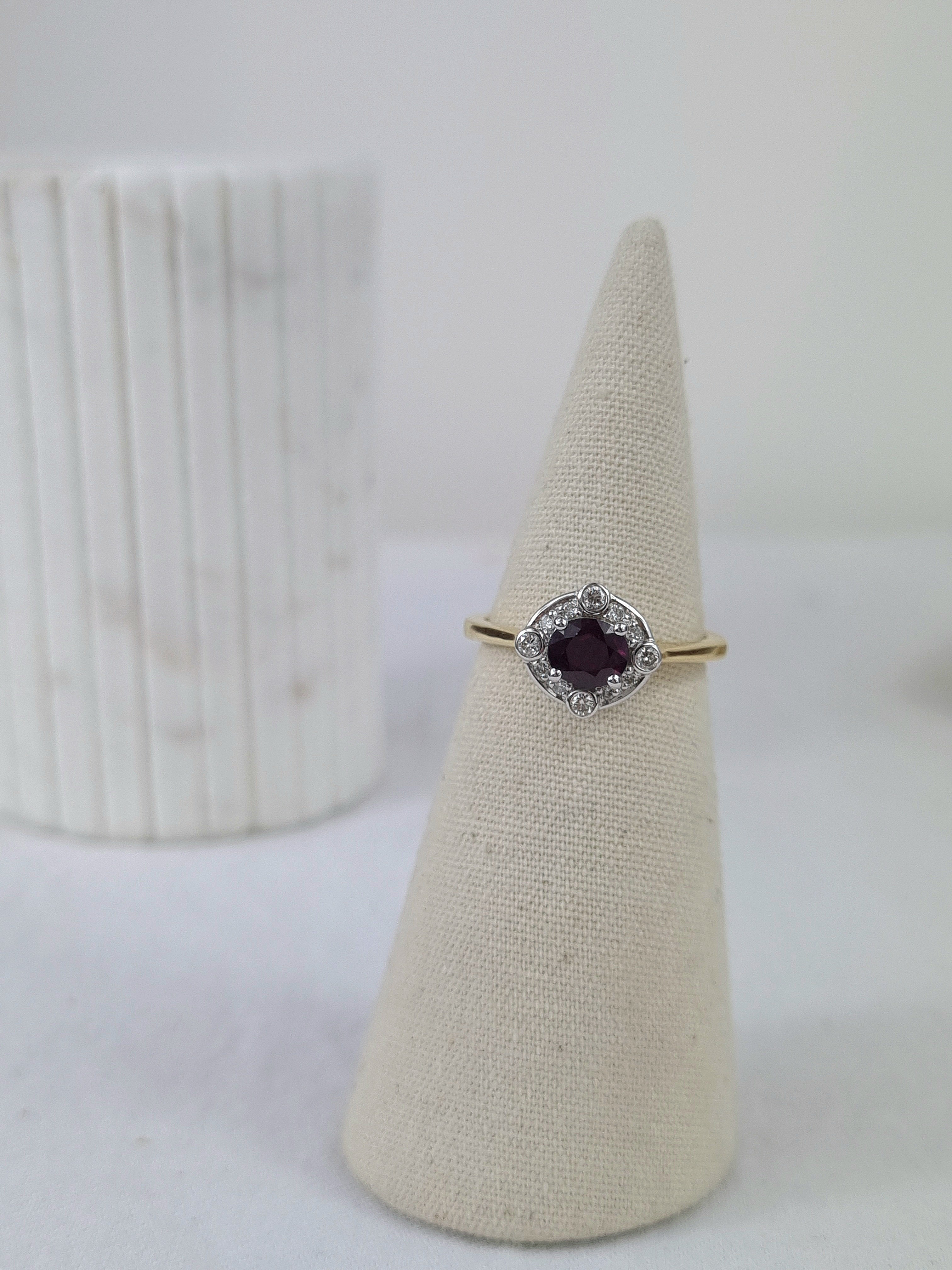 9ct Yellow and White Gold Ruby and Diamond ring
