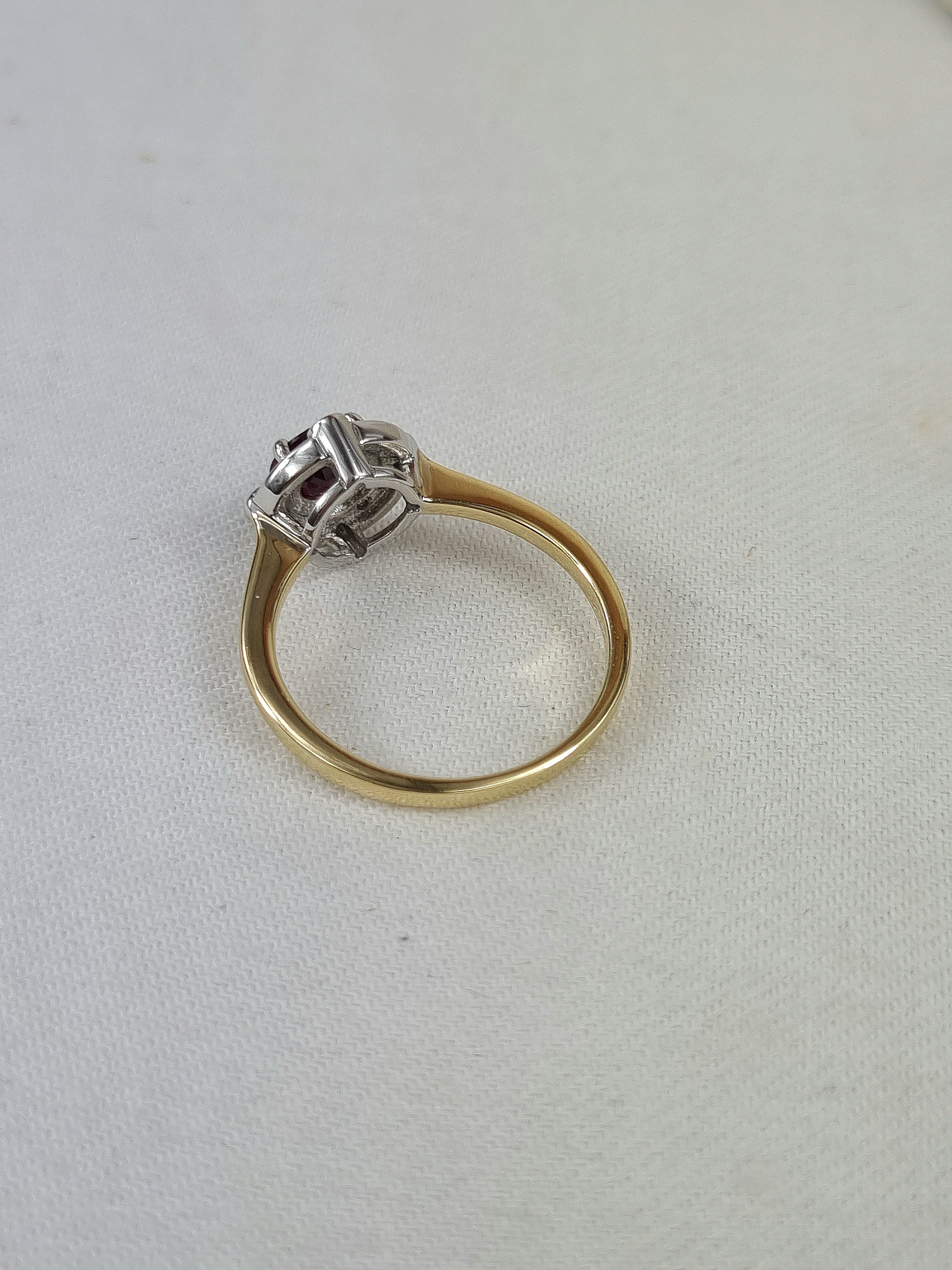 9ct Yellow and White Gold Ruby and Diamond ring