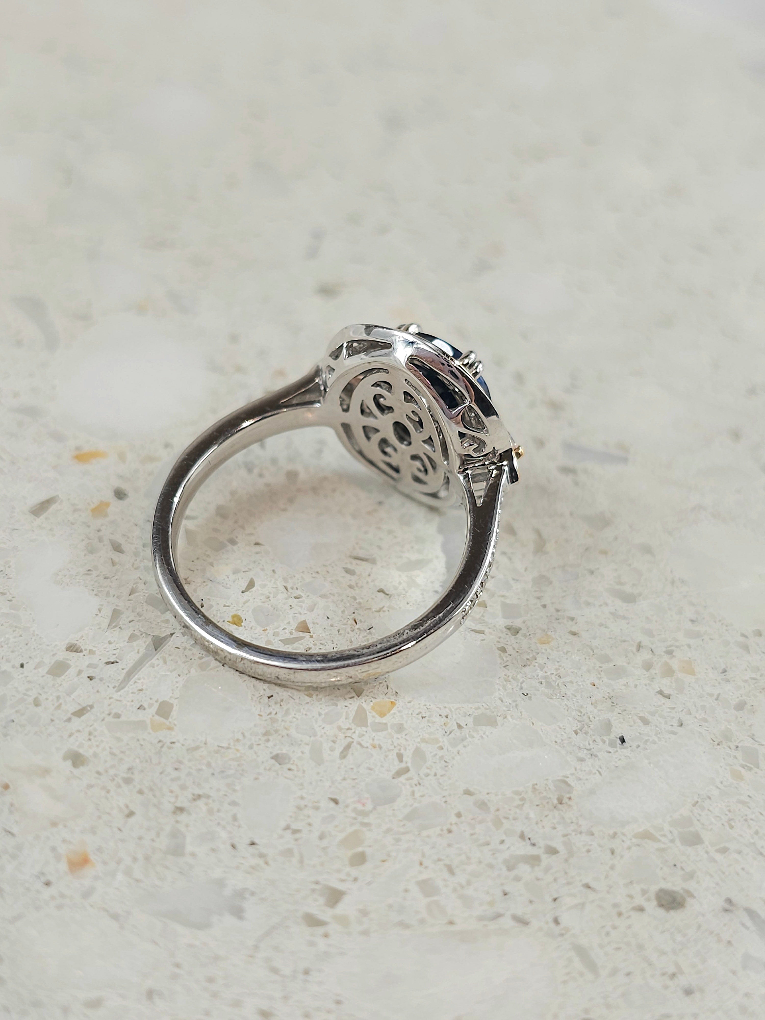 18ct White and Rose Gold Sapphire, 'Pink Caviar' Argyle Diamond and White Diamond Ring