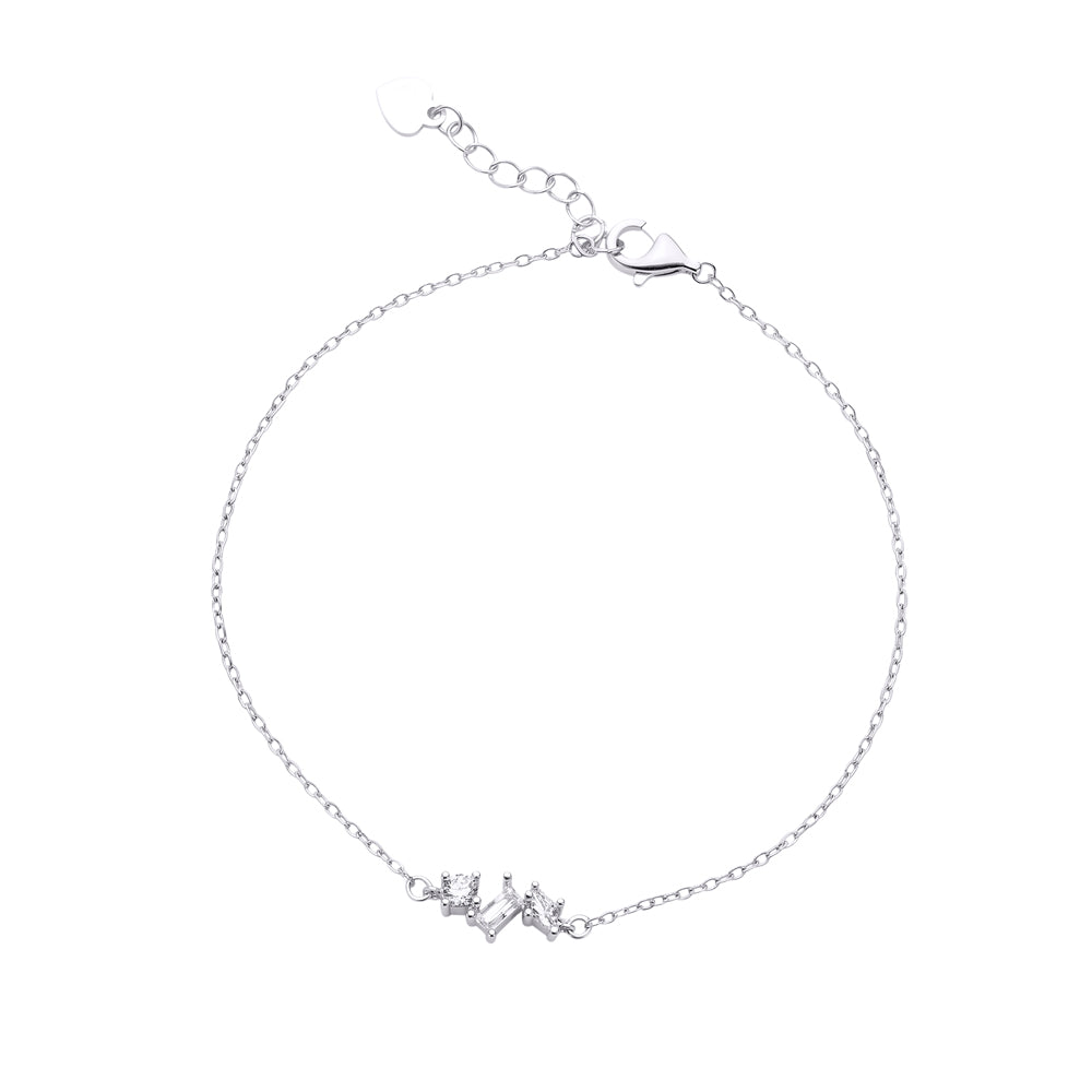 Solv Sterling Silver Tri-Style Cubic Zirconia Bracelet