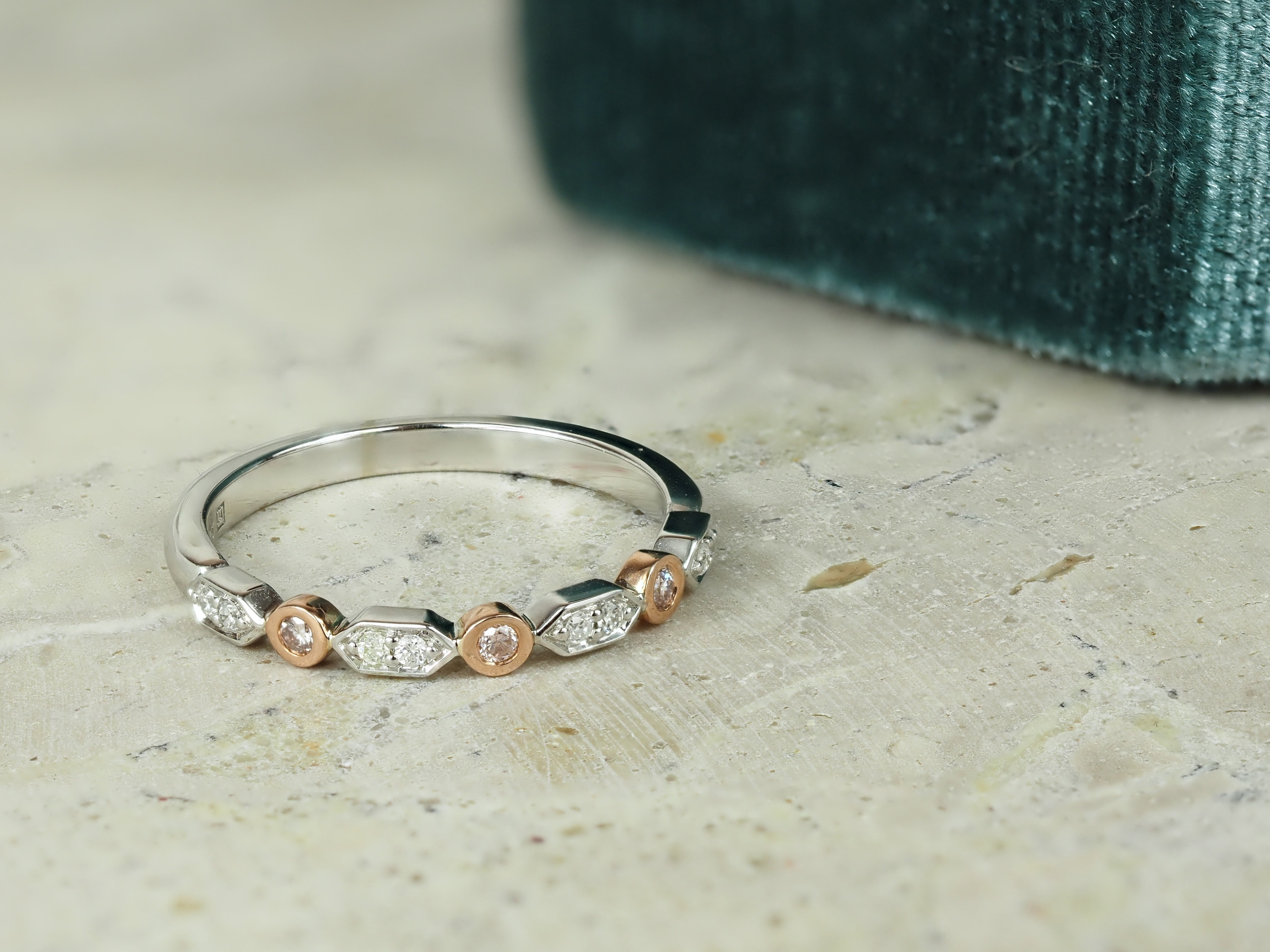 9ct Rose and White Gold 'Pink Caviar' Argyle Diamond Ring, 0.13ct total