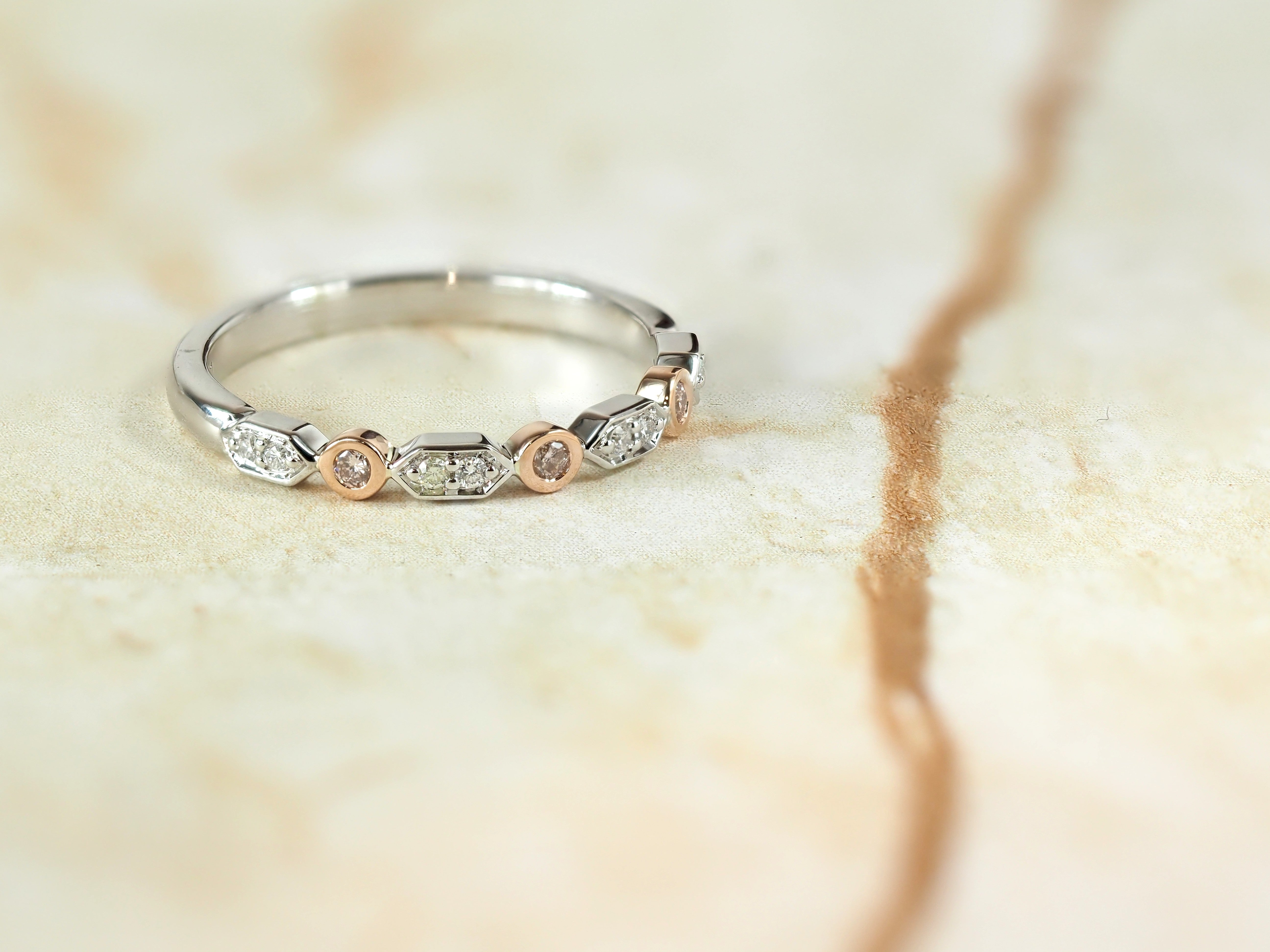 9ct Rose and White Gold 'Pink Caviar' Argyle Diamond Ring, 0.13ct total