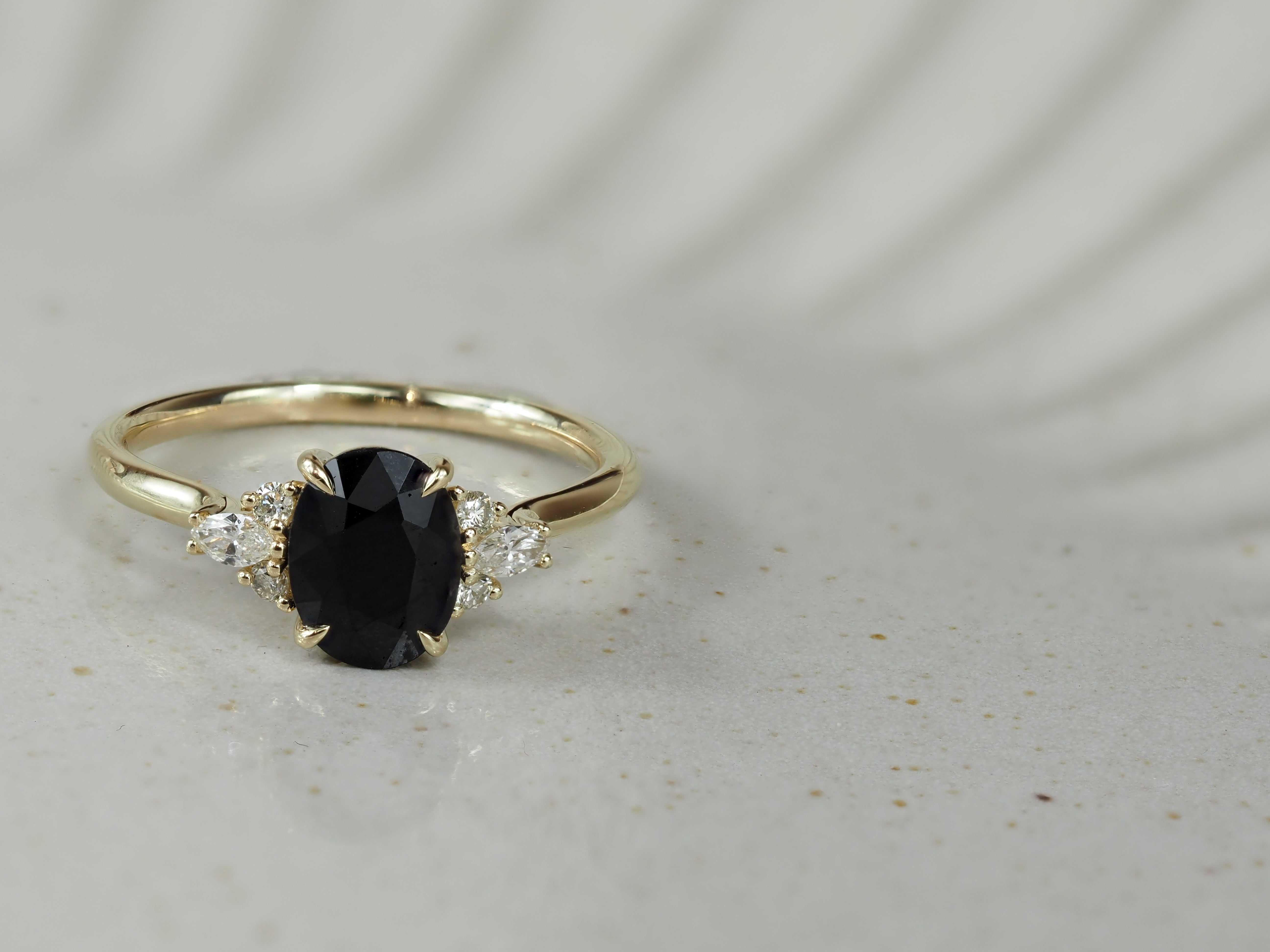 9ct Yellow Gold Sapphire and Diamond Ring