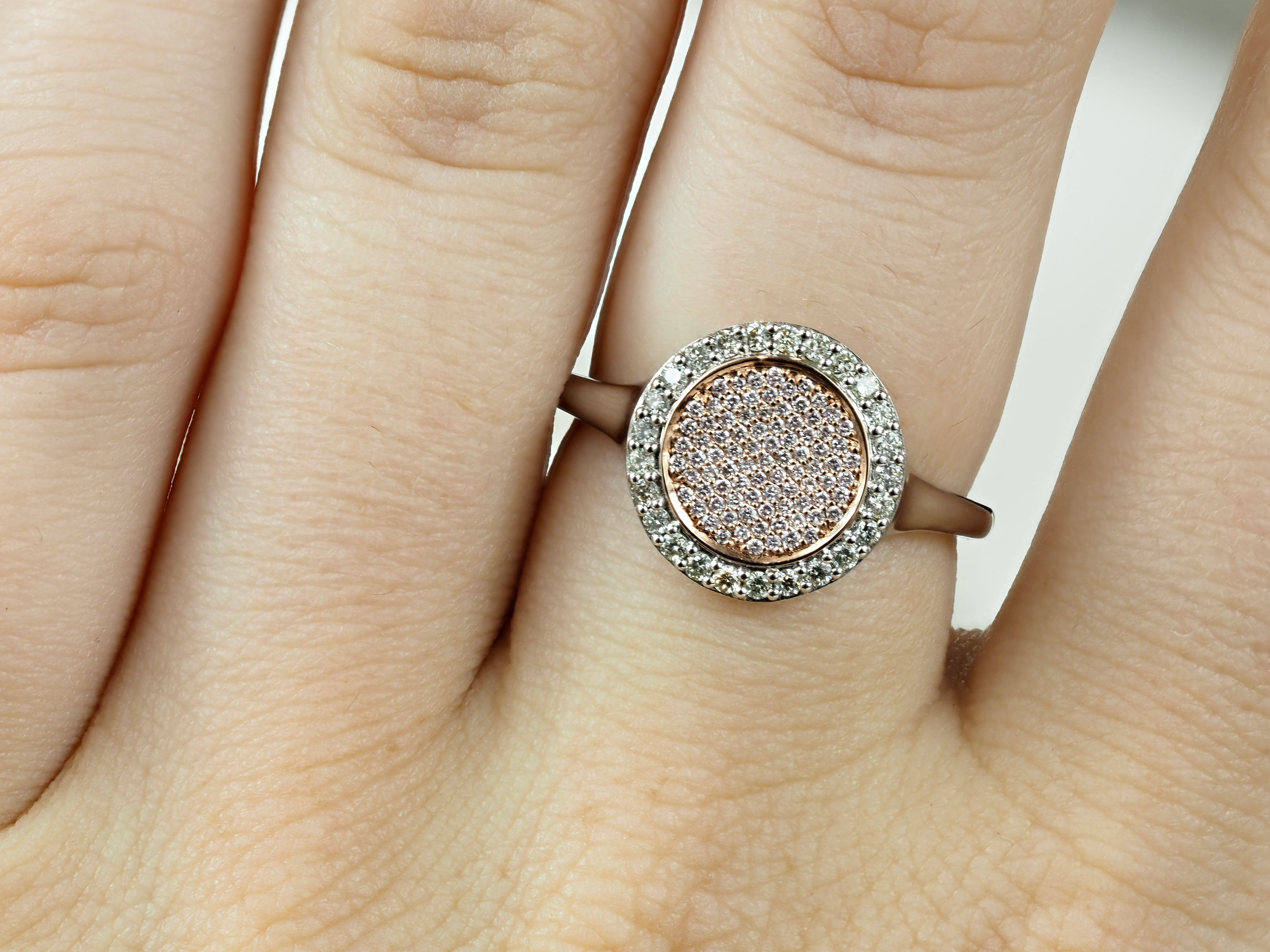 9ct White and Rose Gold 'Pink Caviar' Argyle Diamond Ring, 0.32ct total