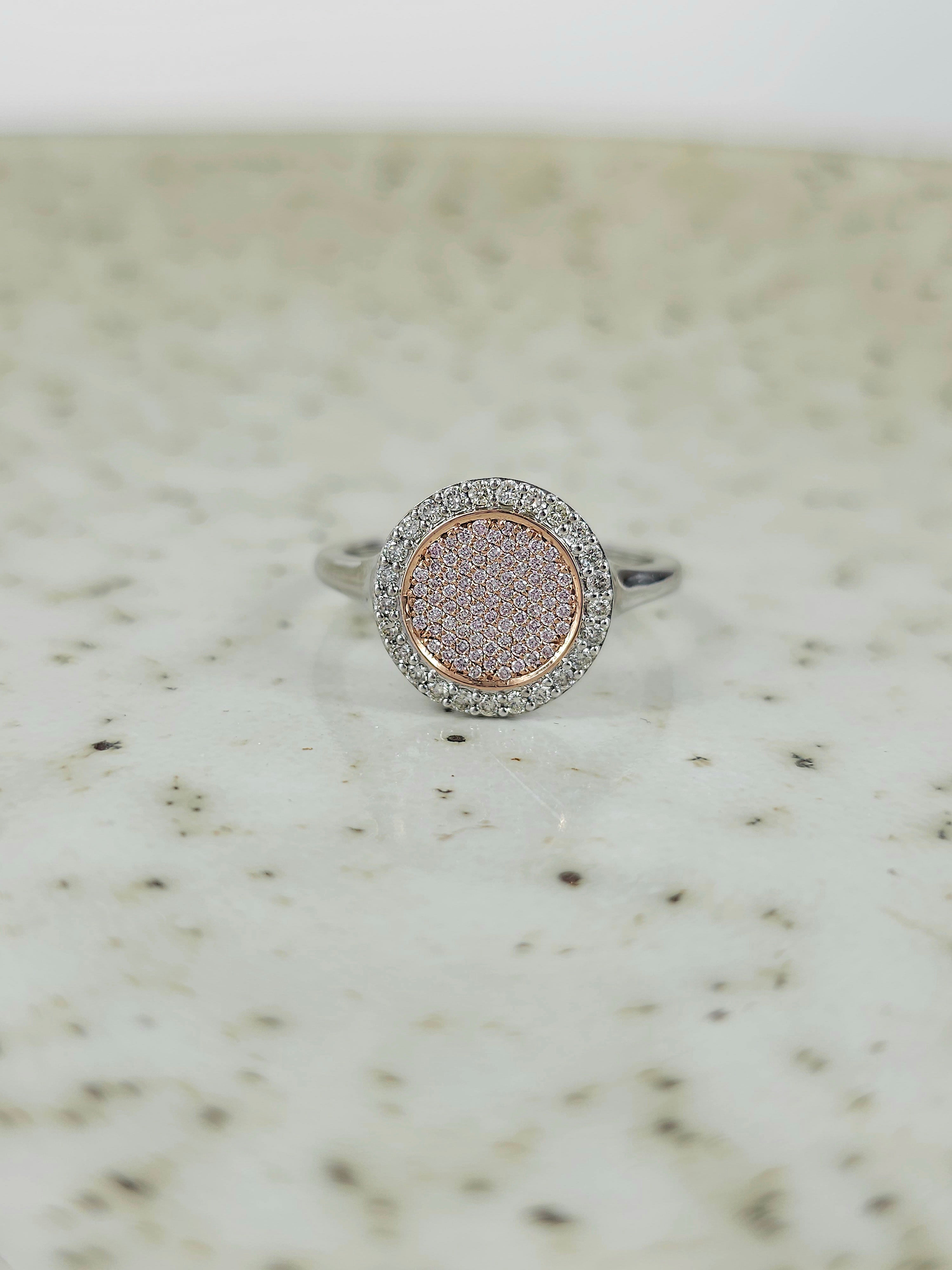 9ct White and Rose Gold 'Pink Caviar' Argyle Diamond Ring, 0.32ct total
