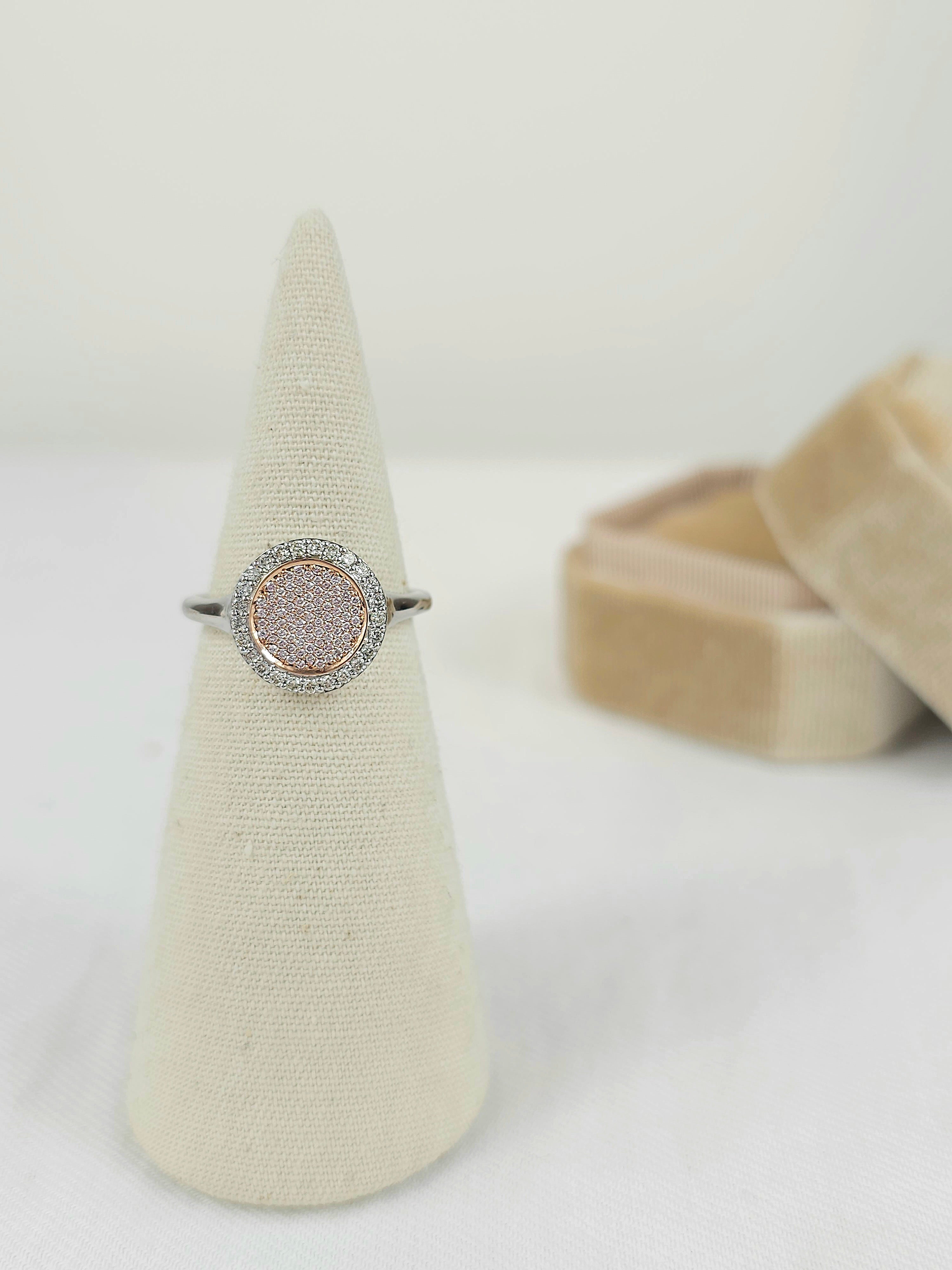 9ct White and Rose Gold 'Pink Caviar' Argyle Diamond Ring, 0.32ct total