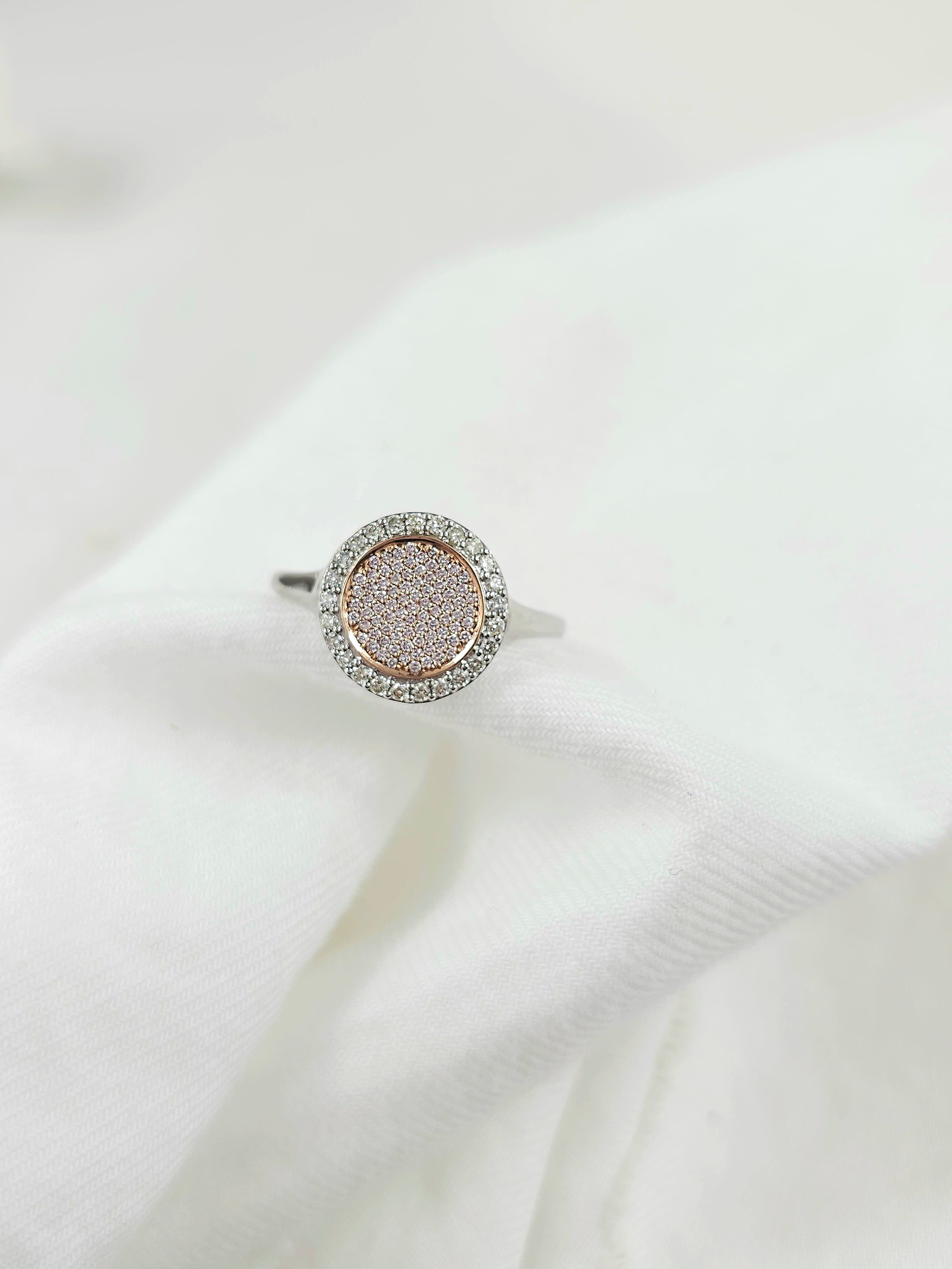 9ct White and Rose Gold 'Pink Caviar' Argyle Diamond Ring, 0.32ct total