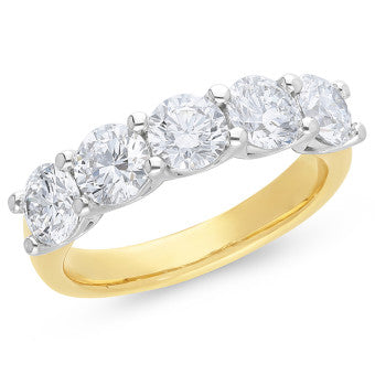 9ct Yellow and White Gold Lab Grown Diamond ring, 2.50ct total
