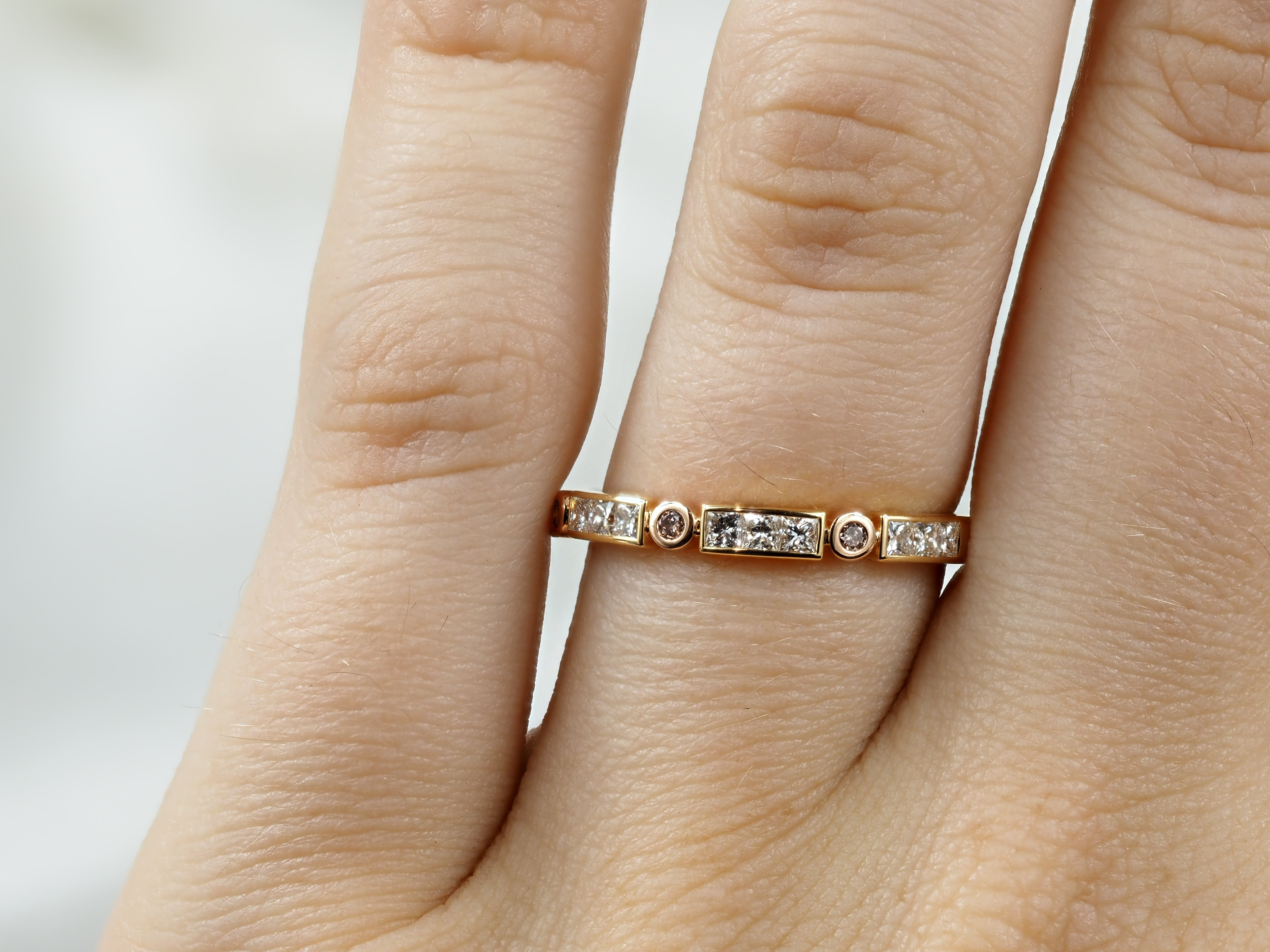 18ct Yellow and Rose Gold Pink Diamond Ring, 0.42ct Total