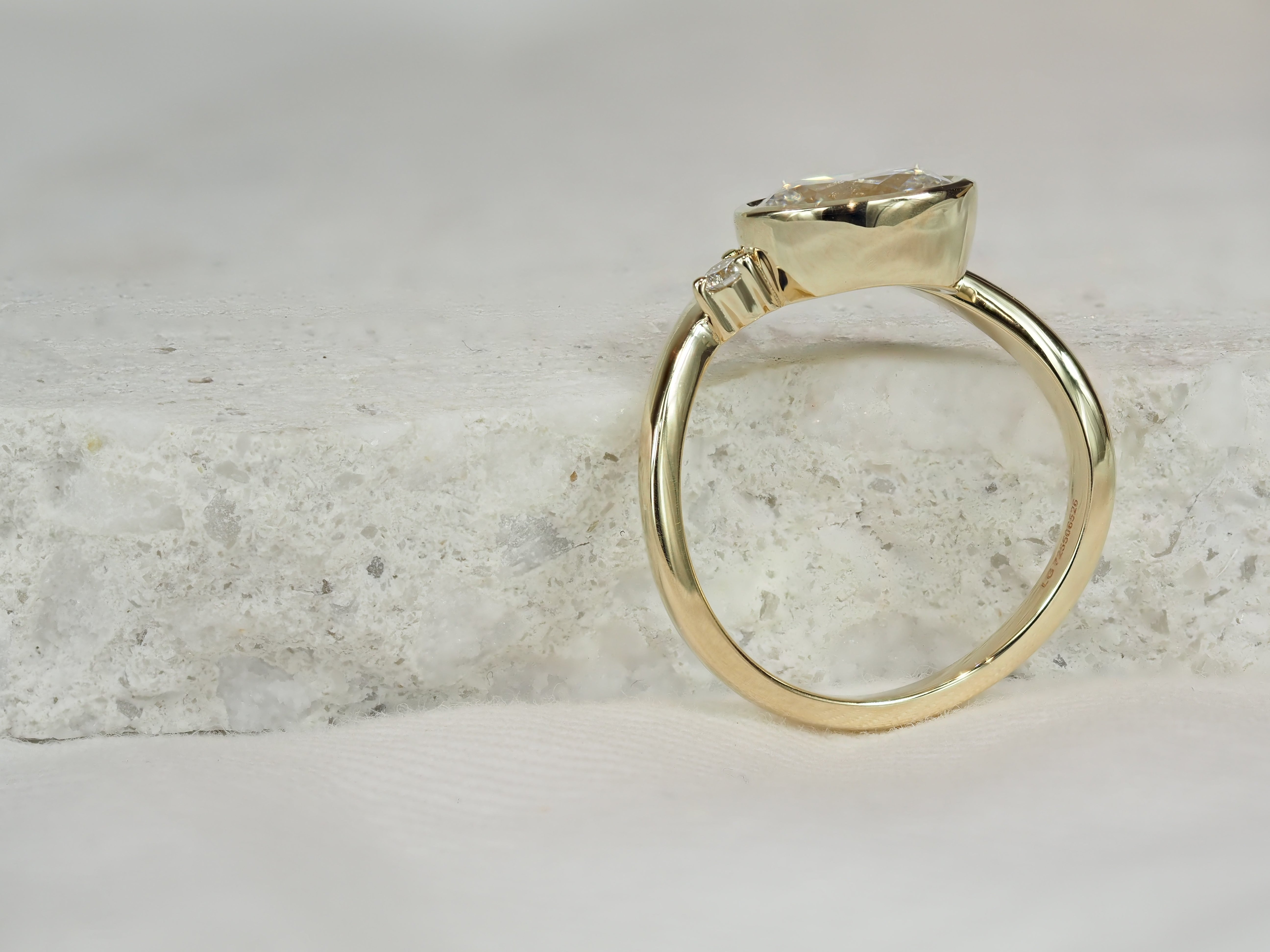 9ct Yellow Gold Lab-Grown Oval Cut Diamond Ring, 1.50ct Centre