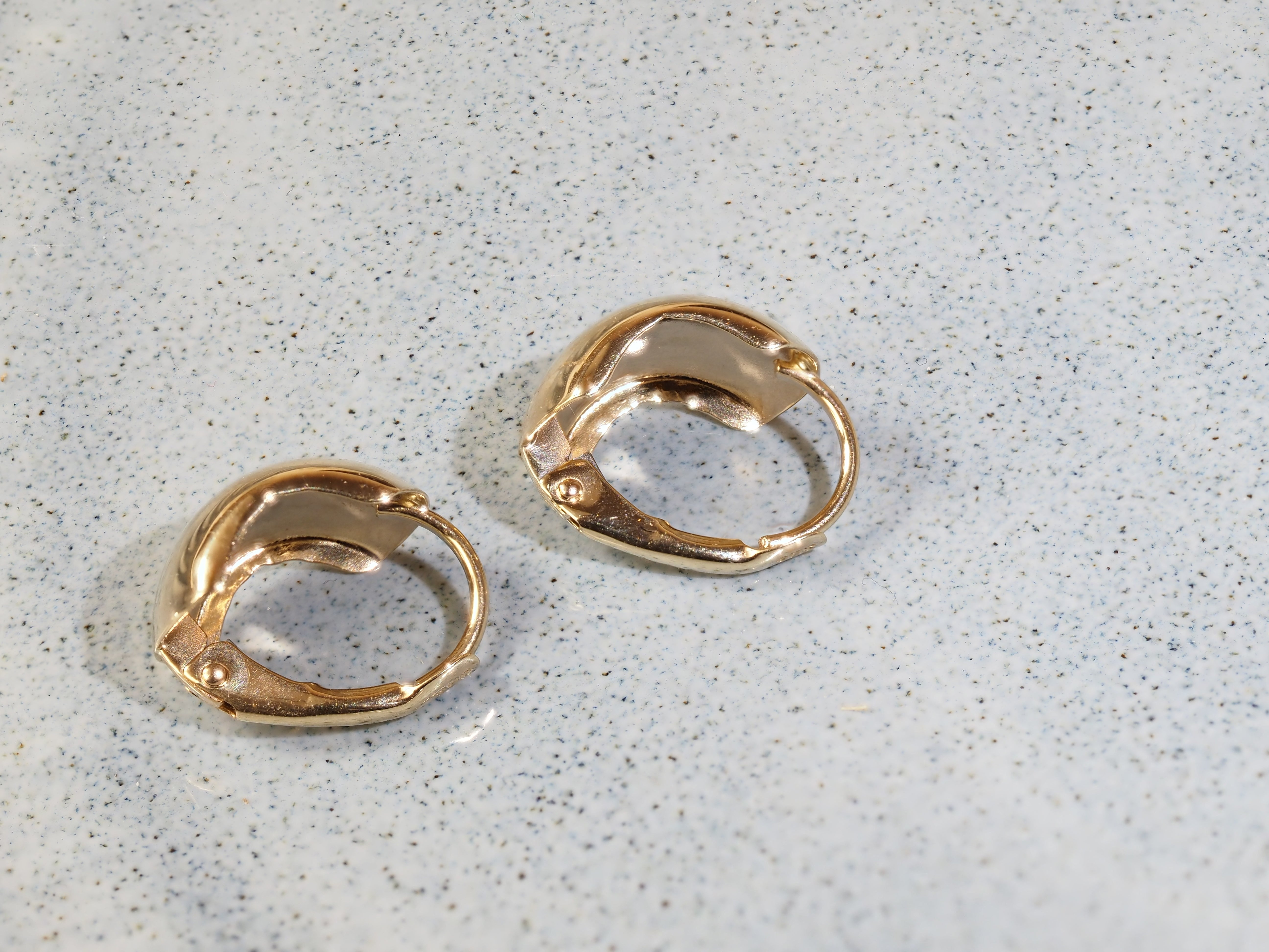9ct Yellow Gold Half Round Continental Clip Earrings